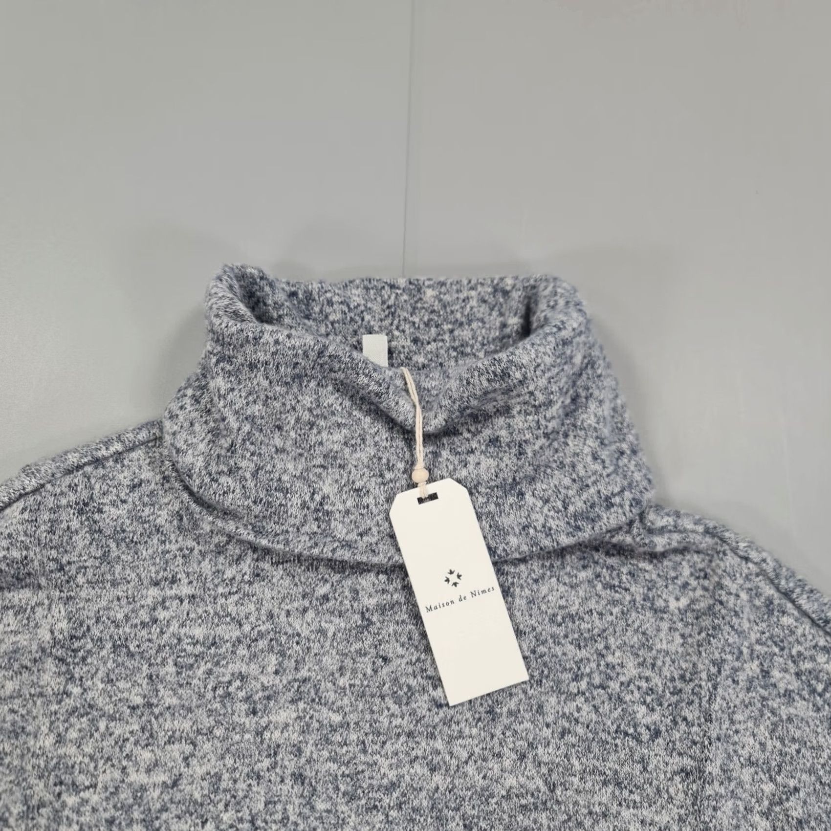 Vintage Maison De Nimes Jumper Blue 8 UK Womens Turtle Neck Cosy Soft Knit Asymmetric Pullover Size M / US 6-8 / IT 42-44 - 2 Thumbnail