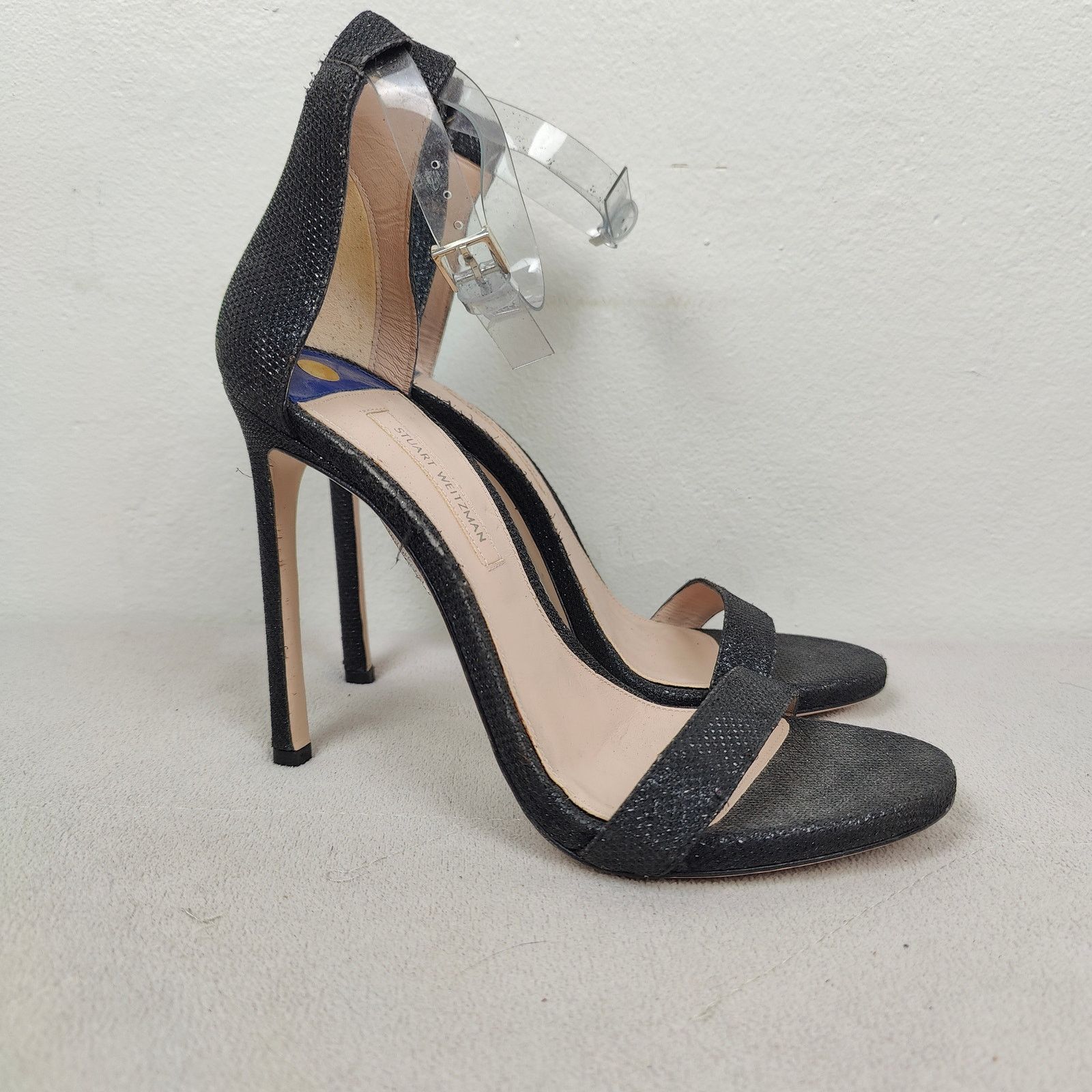 Stuart Weitzman Stuart Weitzman The Ruby Nudist Heels Womens 8 Black Glitter Size US 8 / IT 38 - 1 Thumbnail