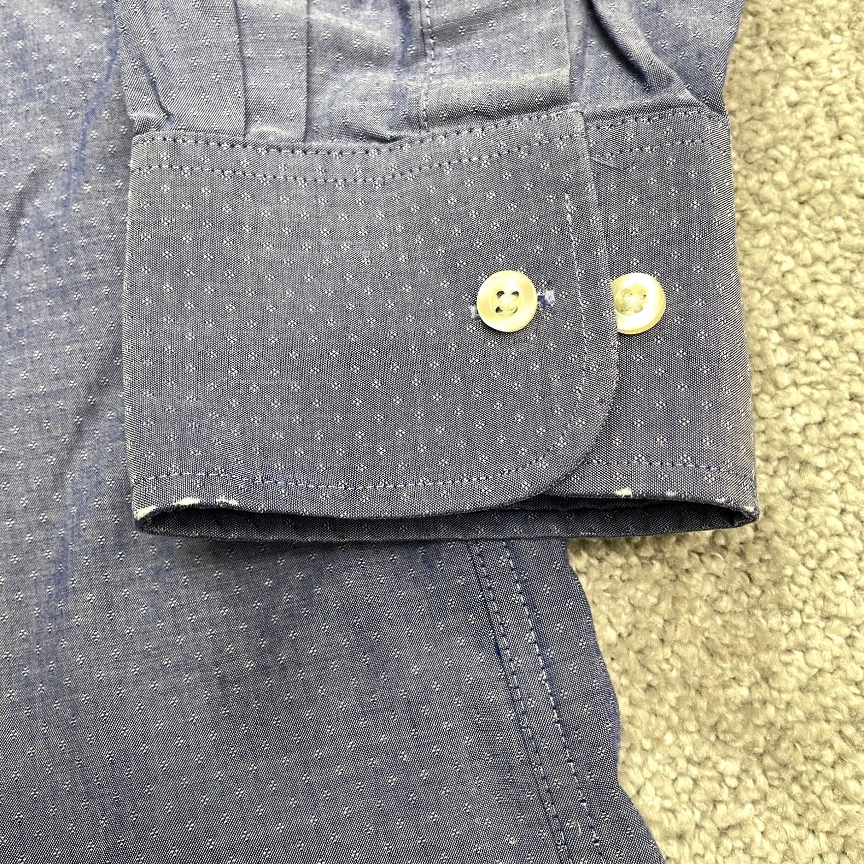 Tommy Hilfiger Tommy Hilfiger Dress Shirt Mens Large Blue Regular Fit Stretch Wrinkle Resistant Size 42R - 5 Thumbnail