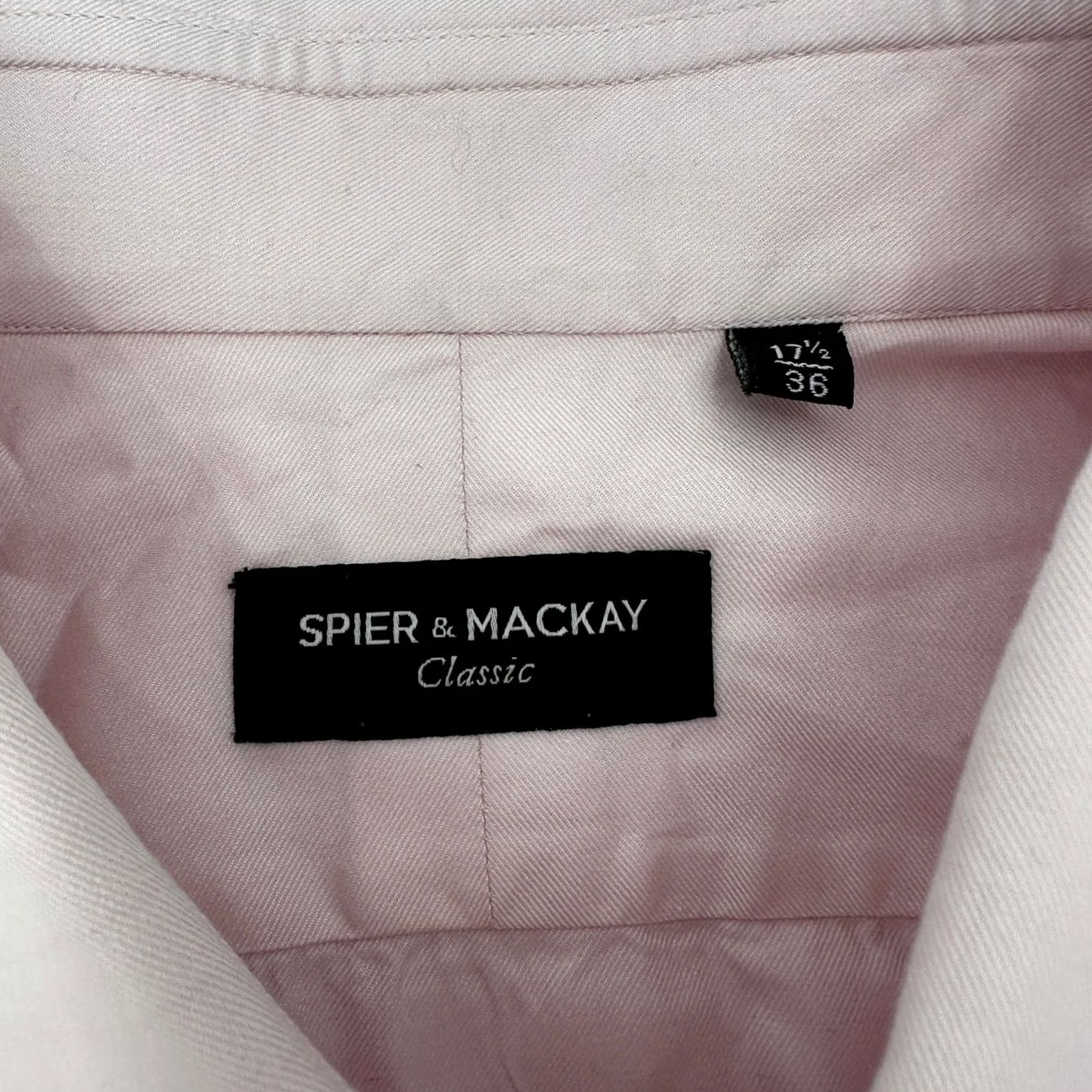 Pinko Spier Mackay Dress Shirt Pink Long Sleeve Men XL 17.5 36 Solid Classic Spread Barrel Cuff 100% Cotton Wrinkle Resistant Size 46R - 2 Thumbnail