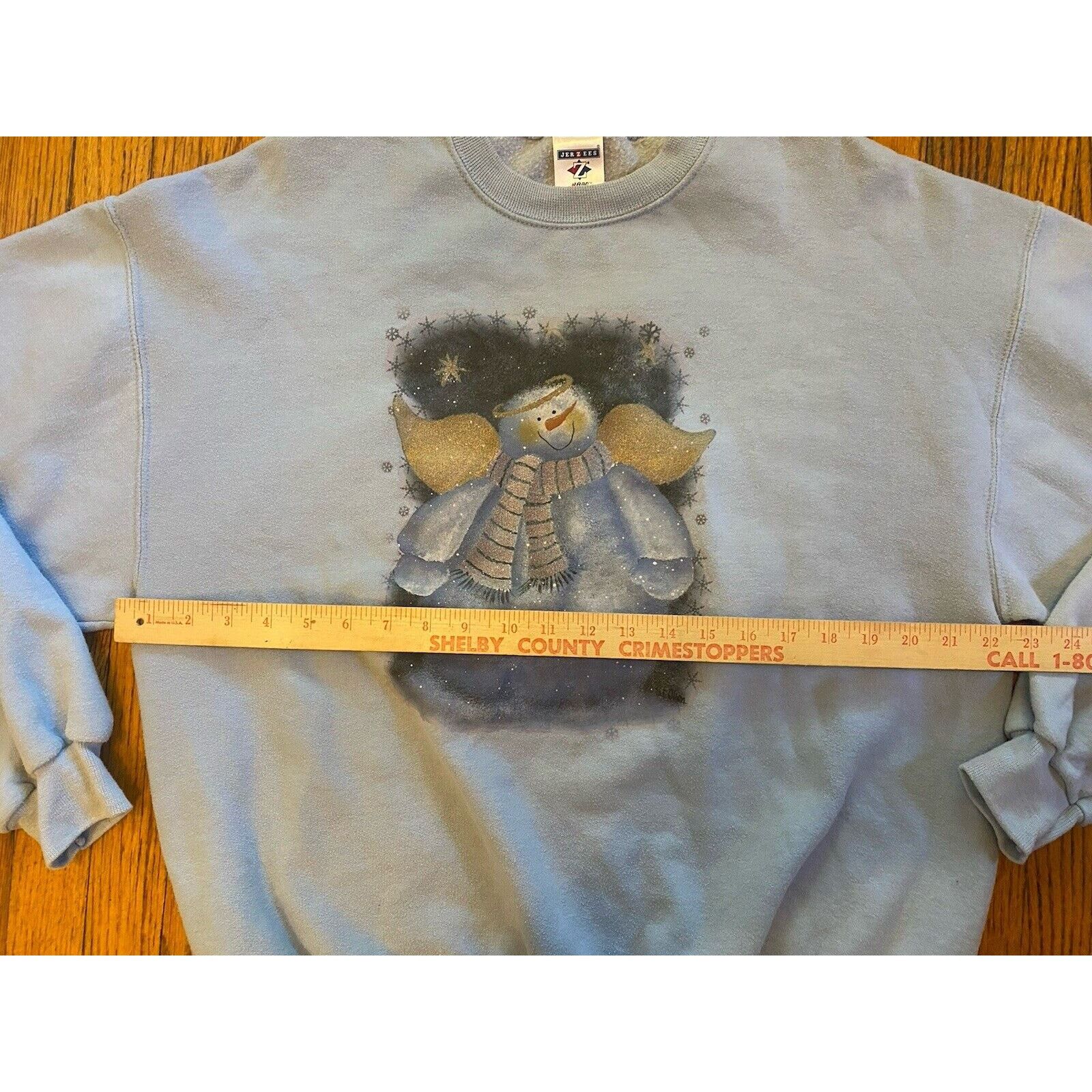 Jerzees Vintage Jerzees Sweatshirt Winter Snowman Blue Women’s Large Size L / US 10 / IT 46 - 5 Thumbnail