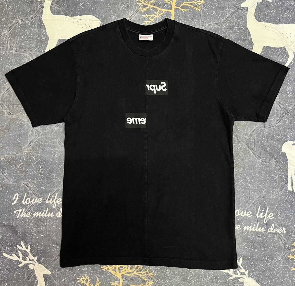 Supreme®/Comme des Garçons SHIRT® Supreme x Comme Des Garcons Shirt Split Box Logo Tee BLK/WHT