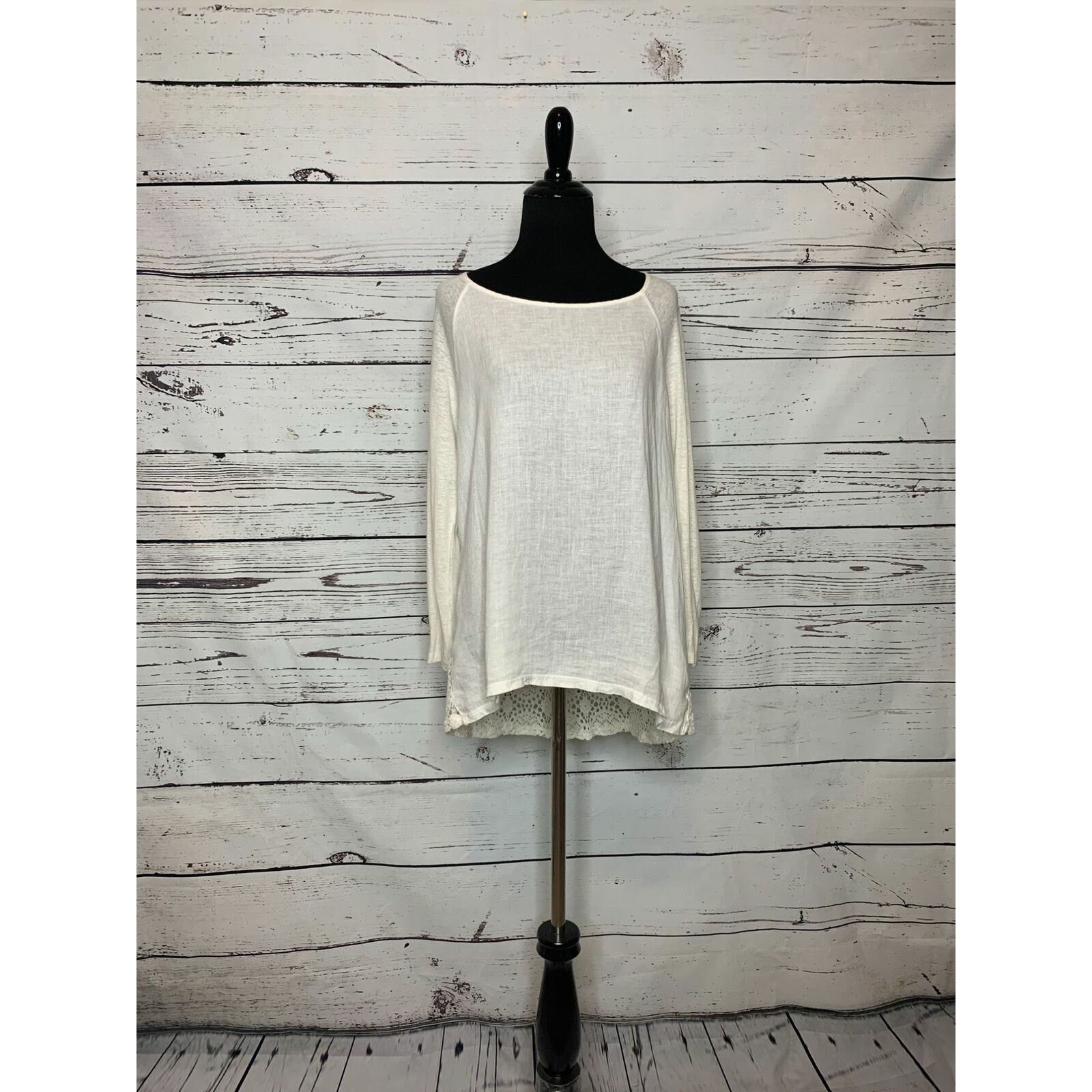 Anthropologie People Like Frank cream long sleeves boho tunic top size 8 Size M / US 6-8 / IT 42-44 - 6 Thumbnail