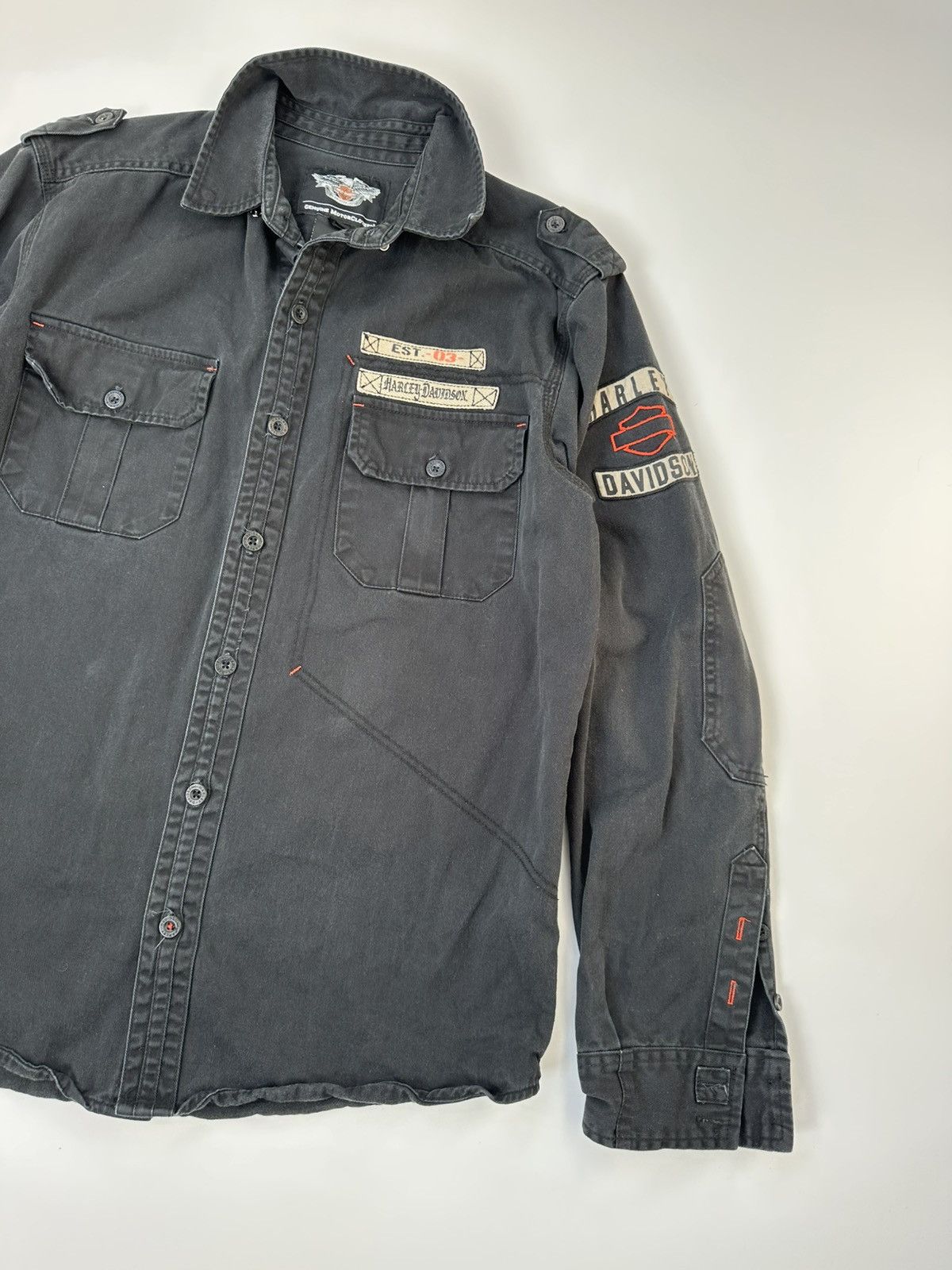Harley Davidson Harley-Davidson Heavy Shirt Men's Embroidered Logos Size US L / EU 52-54 / 3 - 4 Thumbnail