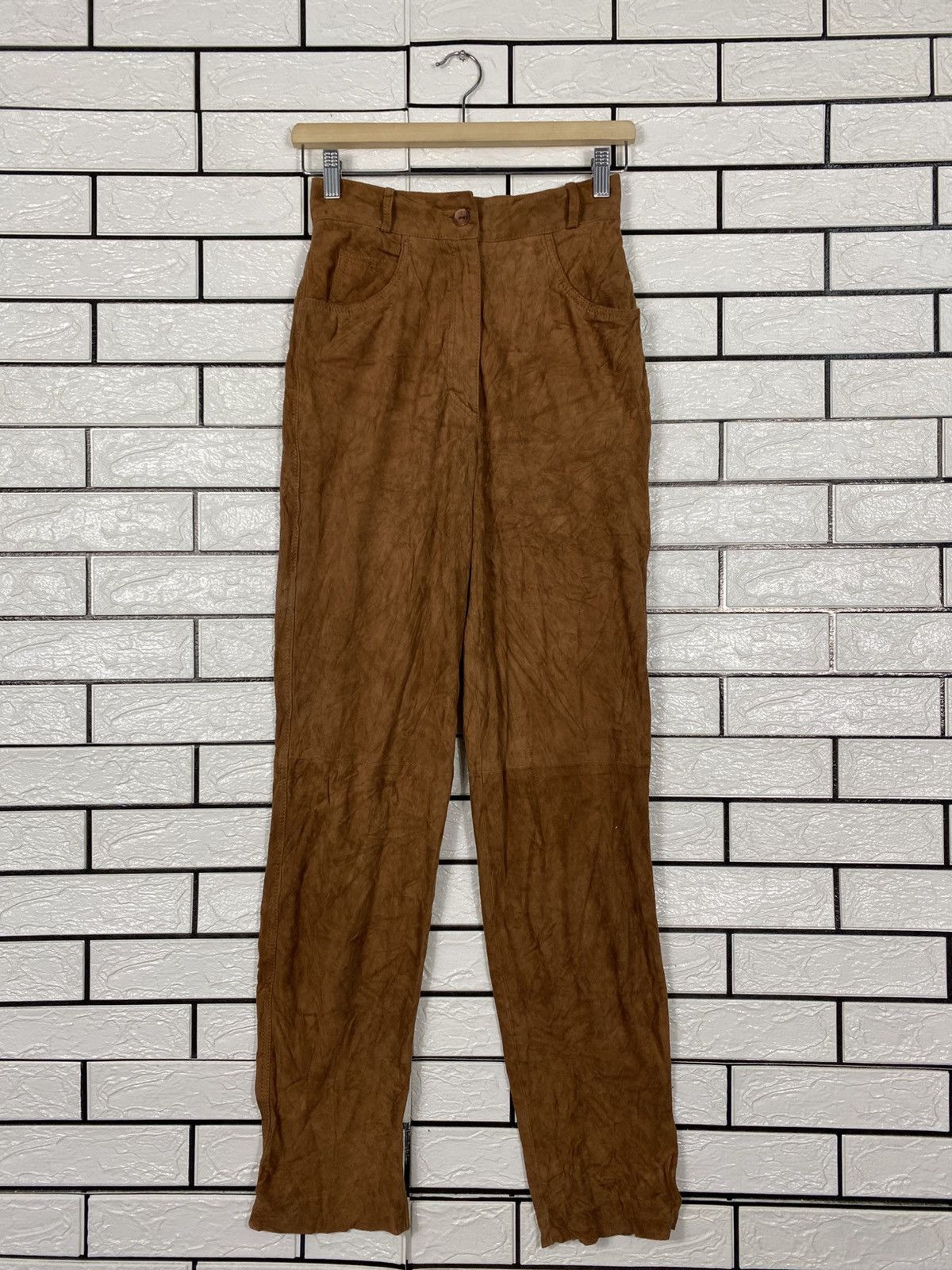 Vera Pelle Denim Intalia in Pelle Leather Biker Pants Pelle Pelle Size US 26 / EU 42 - 2 Thumbnail