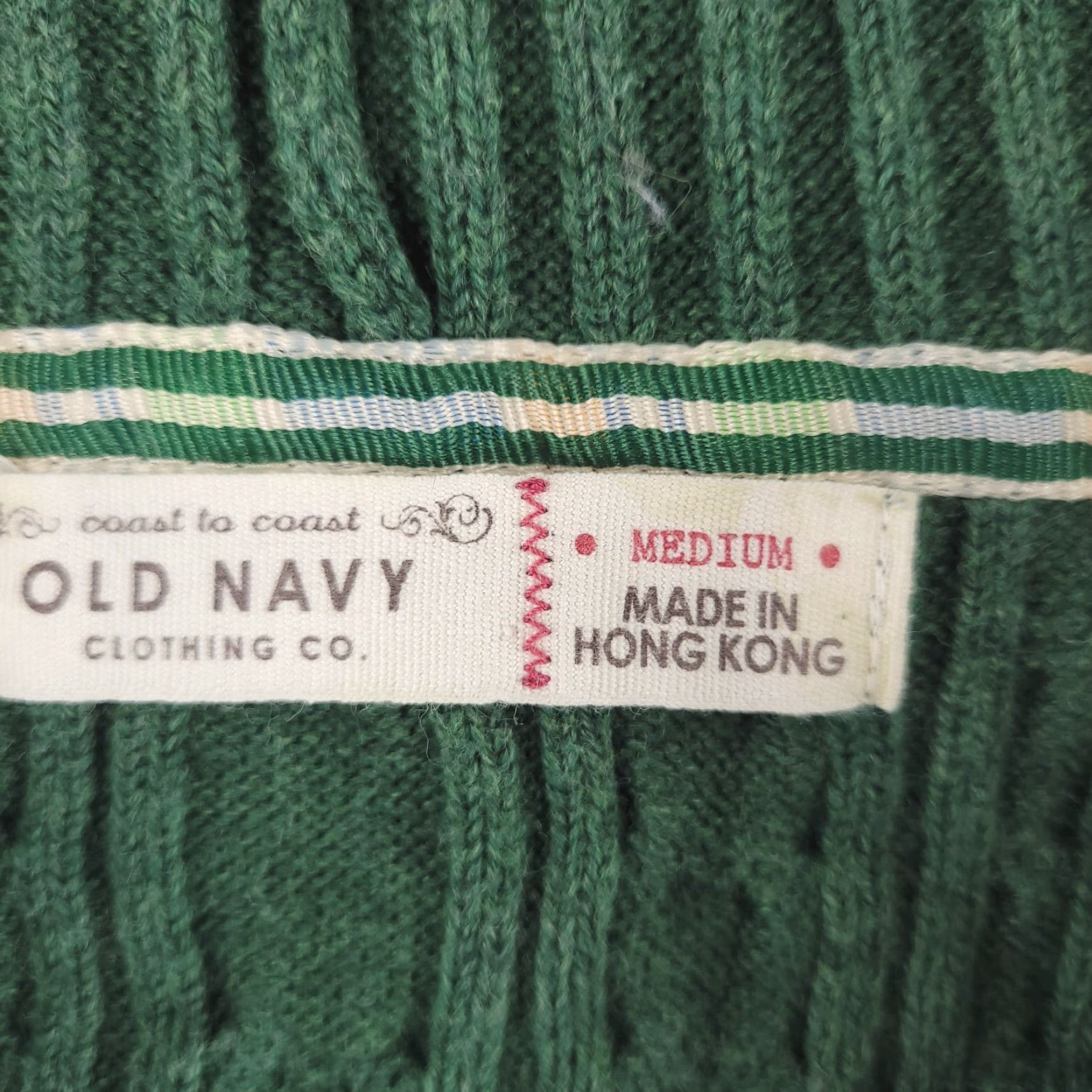Old Navy Old Navy Sweater Womens Medium Green V-Neck Cable Knit Hooded Shirt Size M / US 6-8 / IT 42-44 - 4 Thumbnail