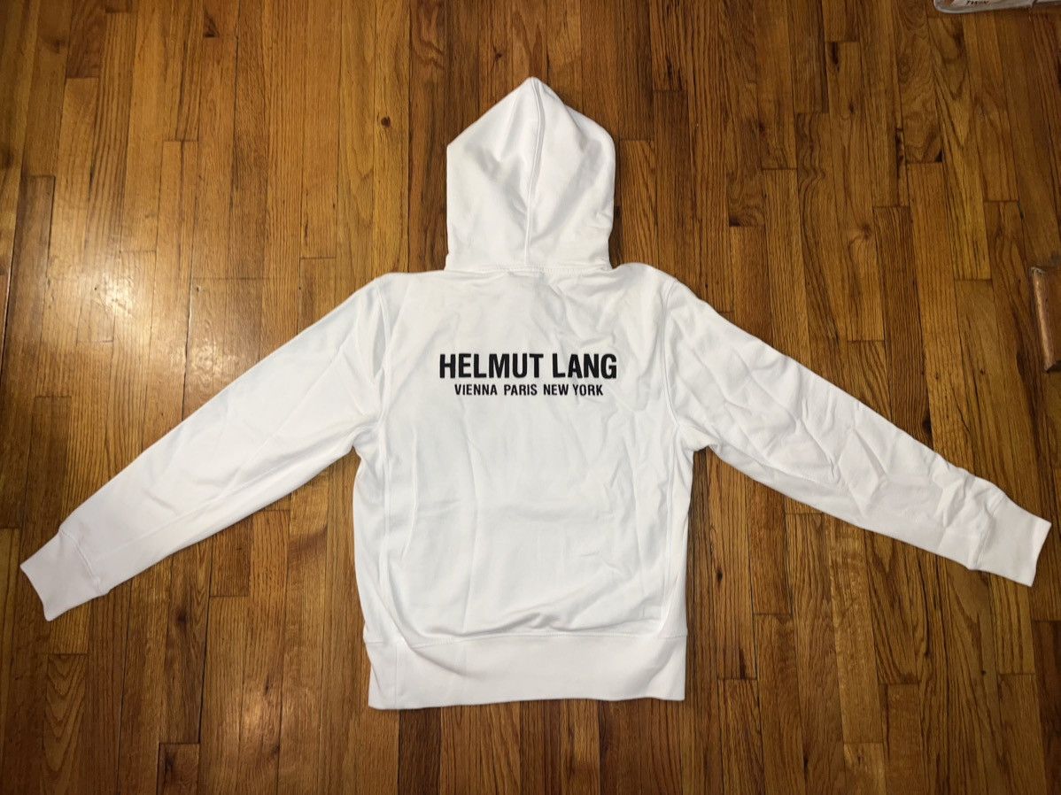 Helmut Lang Helmut Lang Men's Sweatshirt Hoodie White with Blue Stripes Size US M / EU 48-50 / 2 - 3 Thumbnail