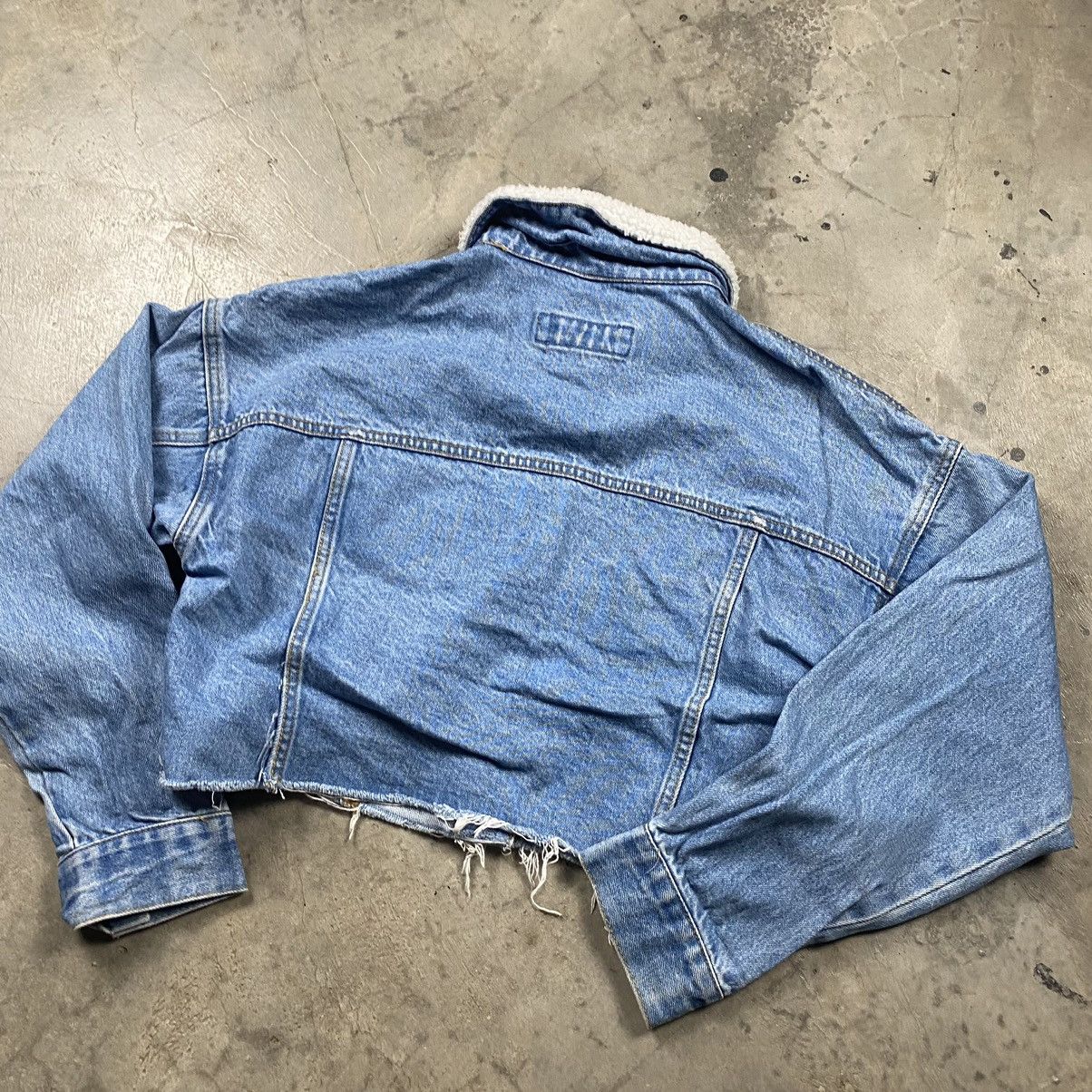 Designer × Japanese Brand Forever 21 Denim Crop Distressed Jacket Size M / US 6-8 / IT 42-44 - 5 Thumbnail