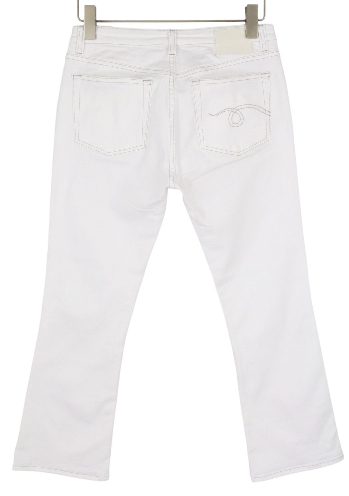 R13 KICK FIT 29 Bale White Flared Cropped Light Denim 86254 Size 29" - 4 Thumbnail