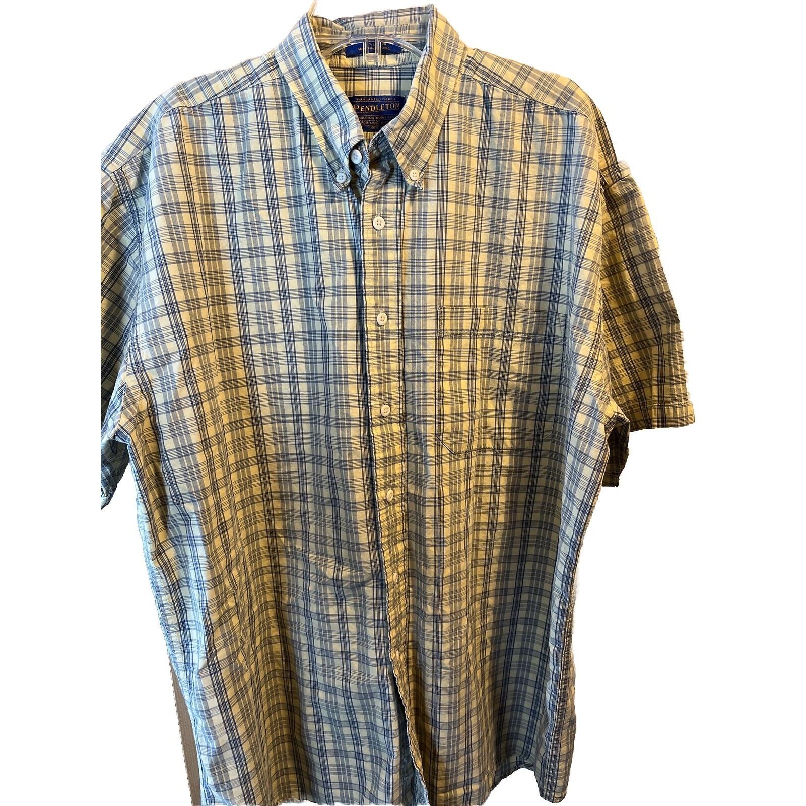 Pendleton Pendleton Men’s Large Yellow Check SS Button Up Cotton Shirt Size US L / EU 52-54 / 3 - 1 Thumbnail