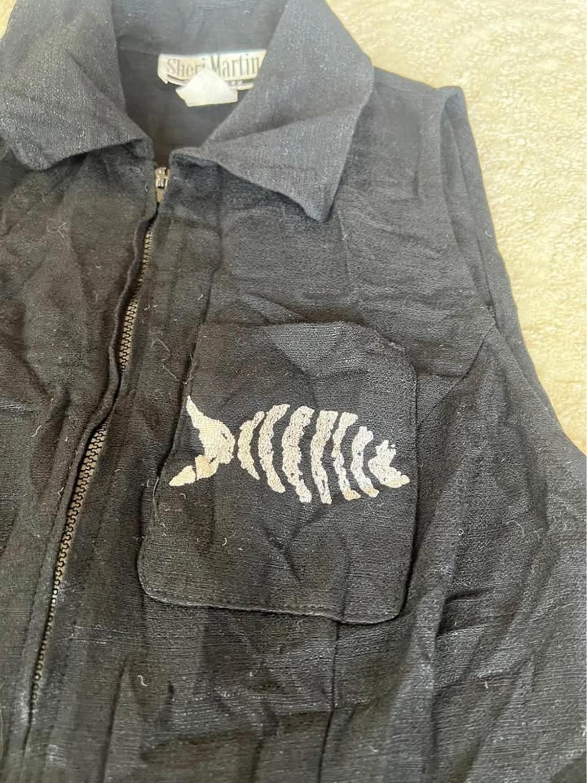 Designer Vintage 80s Sheri Martin Fish Skeleton Vest (Made in USA) Size ONE SIZE - 2 Thumbnail