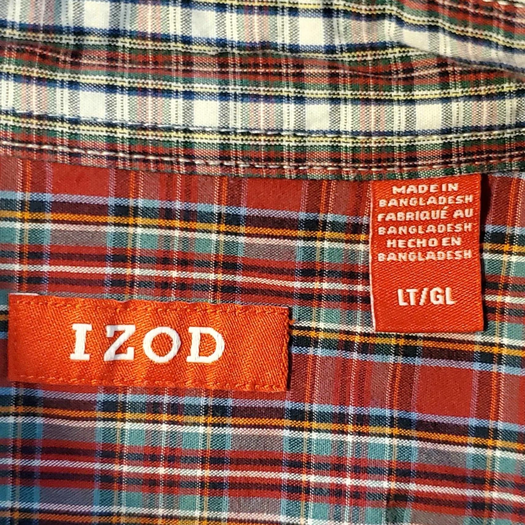 Izod Izod Mens LT Heritage Tartan Long Sleeve Button-Down Shirt Red Plaid Size US L / EU 52-54 / 3 - 2 Thumbnail