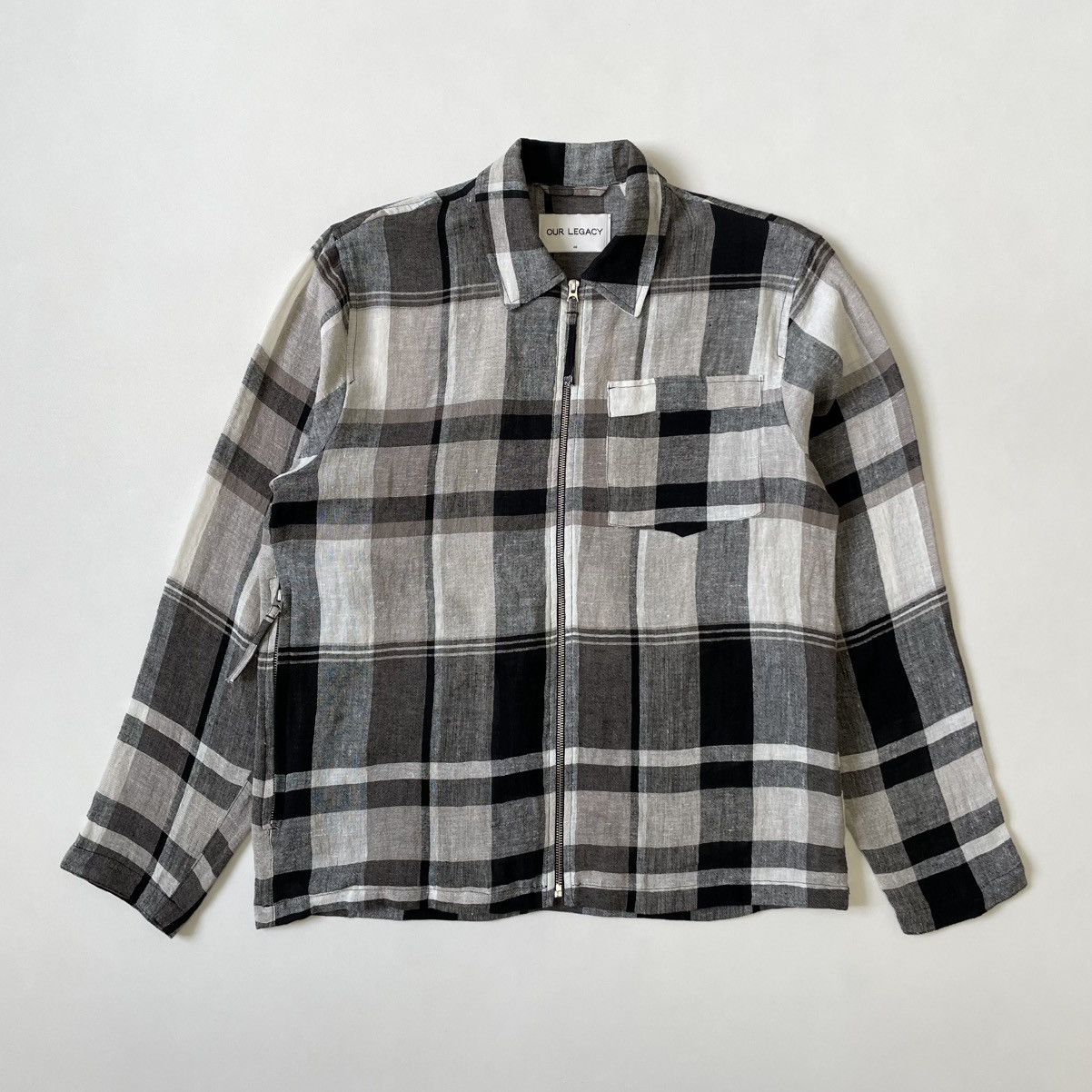 Sample Check Linen Boxy Fit Jacket