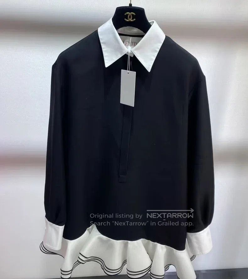 Valentino Valentino Black and white ruffled skirt dress Size M / US 6-8 / IT 42-44 - 1 Thumbnail