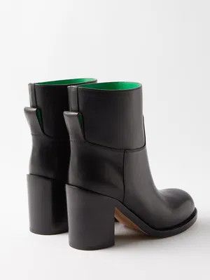 Bottega Veneta o1y0725 Leather Ankle Boots in Black Size US 10 / IT 40 - 3 Thumbnail