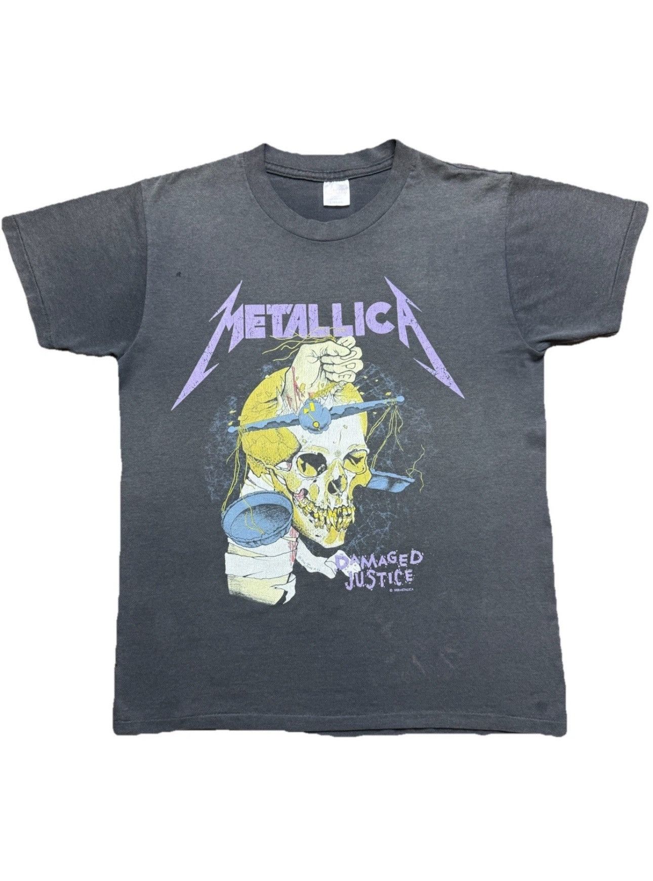 Metallica 1988 Metallica Damaged Justice Tour Tee Hugger Tag Size US L / EU 52-54 / 3 - 1 Thumbnail