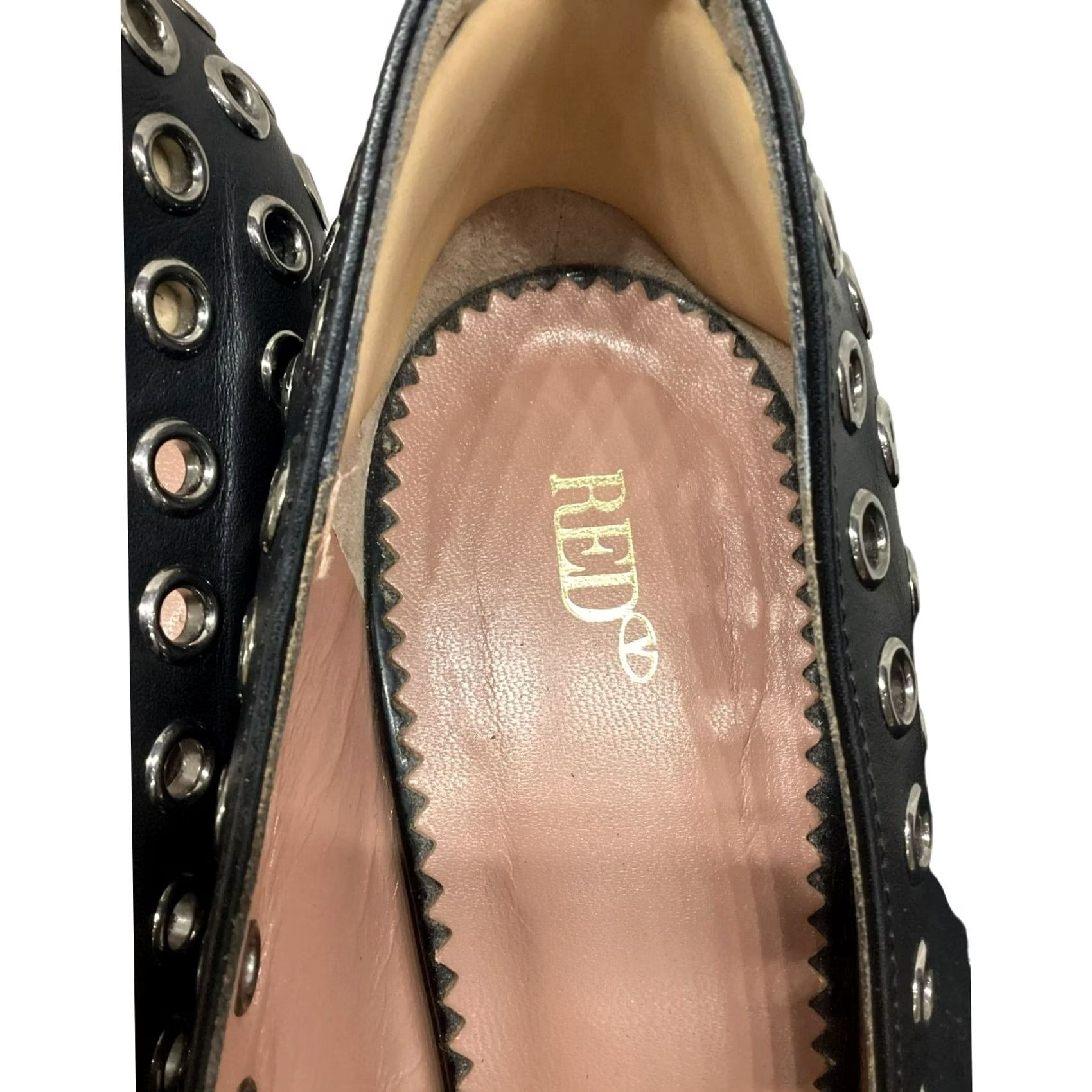Vintage Valentino RED Block Heel D'Orsay Women 6.5 Black Shoes Size US 7 / IT 37 - 4 Thumbnail