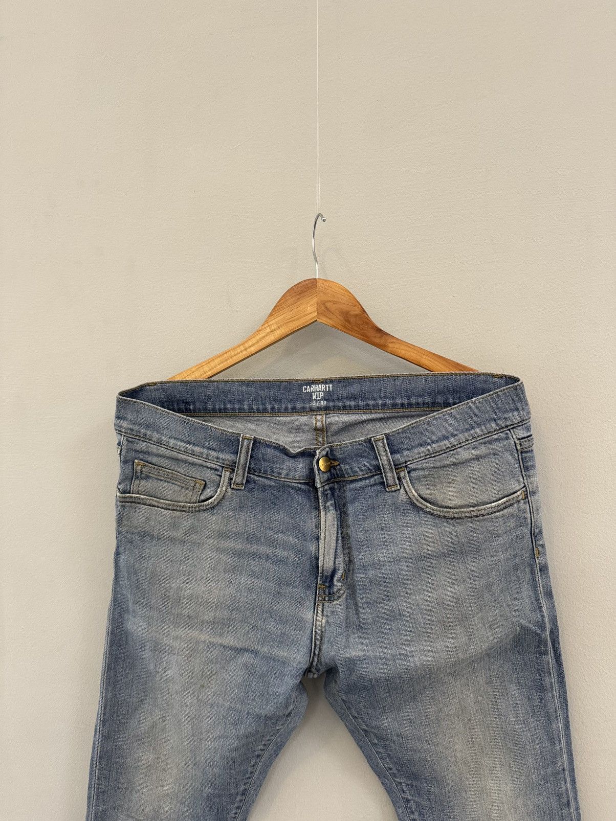 Carhartt × Carhartt Wip × Vintage Crazy Vintage 90s Carhartt Jeans Relaxed Fit Light Wash Work Size US 33 - 3 Thumbnail