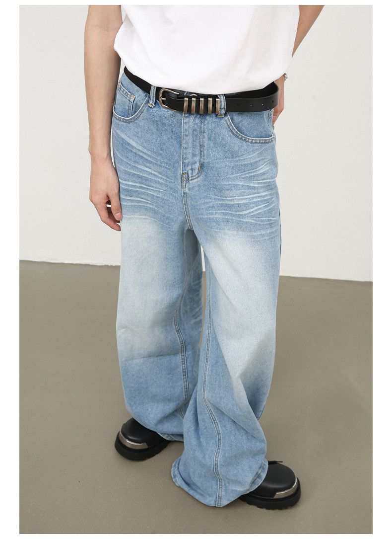 Japanese Brand × Jean Distressed light blue loose straight jeans Size US 32 / EU 48 - 4 Thumbnail