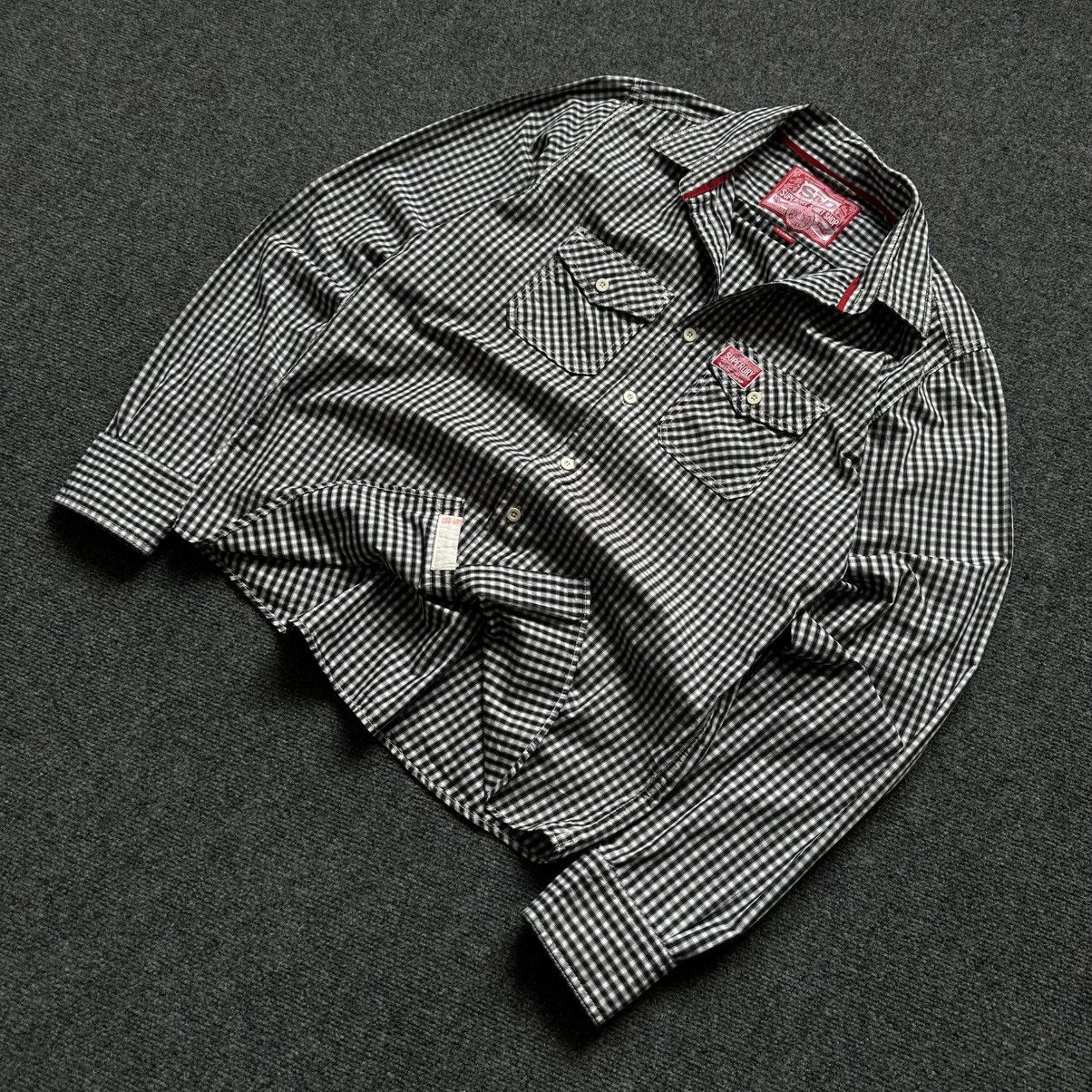 Superdry VTG Checked Shirt Superdry Button Up Size XL White Black Size US XL / EU 56 / 4 - 1 Thumbnail