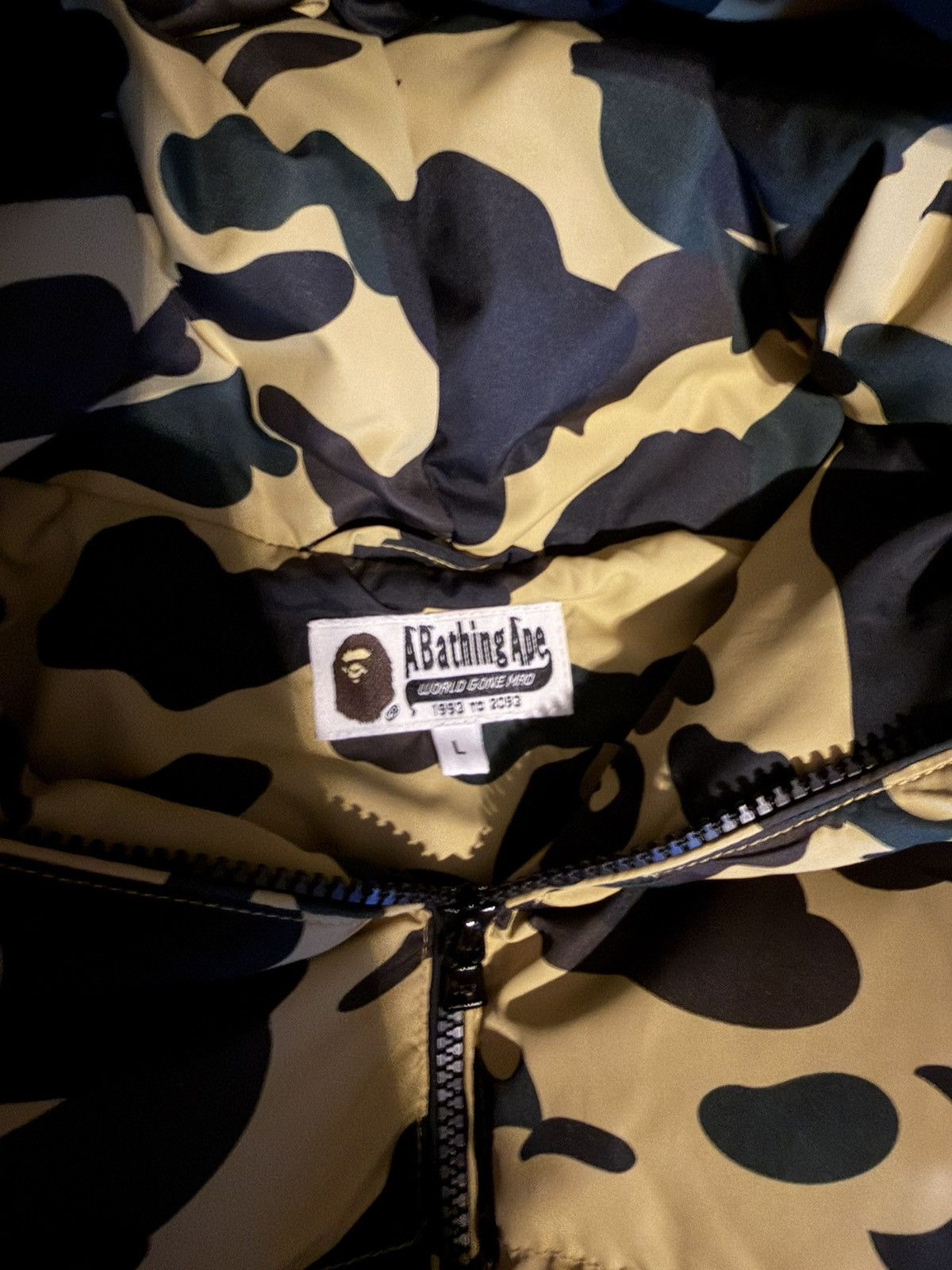 Bape A bathing ape BAPE shark camo down puffer jacket Size US L / EU 52-54 / 3 - 4 Thumbnail