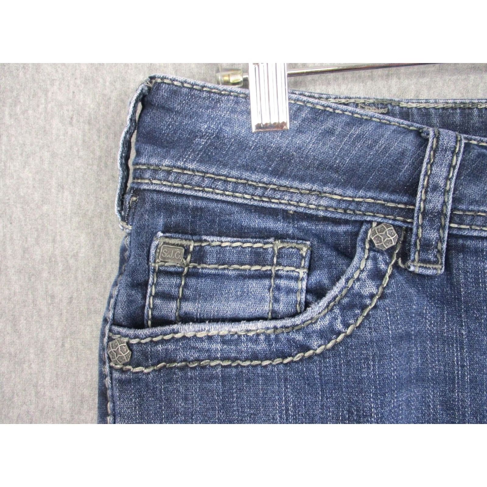 Silver Jeans Co. Silver Jeans Co Suki Surplus Womens Jeans W30 L32 Blue Mid Rise Bootcut Shoes/Denim 5-Pocket Embroidered Distressed Vintage No N/A Size 30" / US 8 / IT 44 - 4 Thumbnail