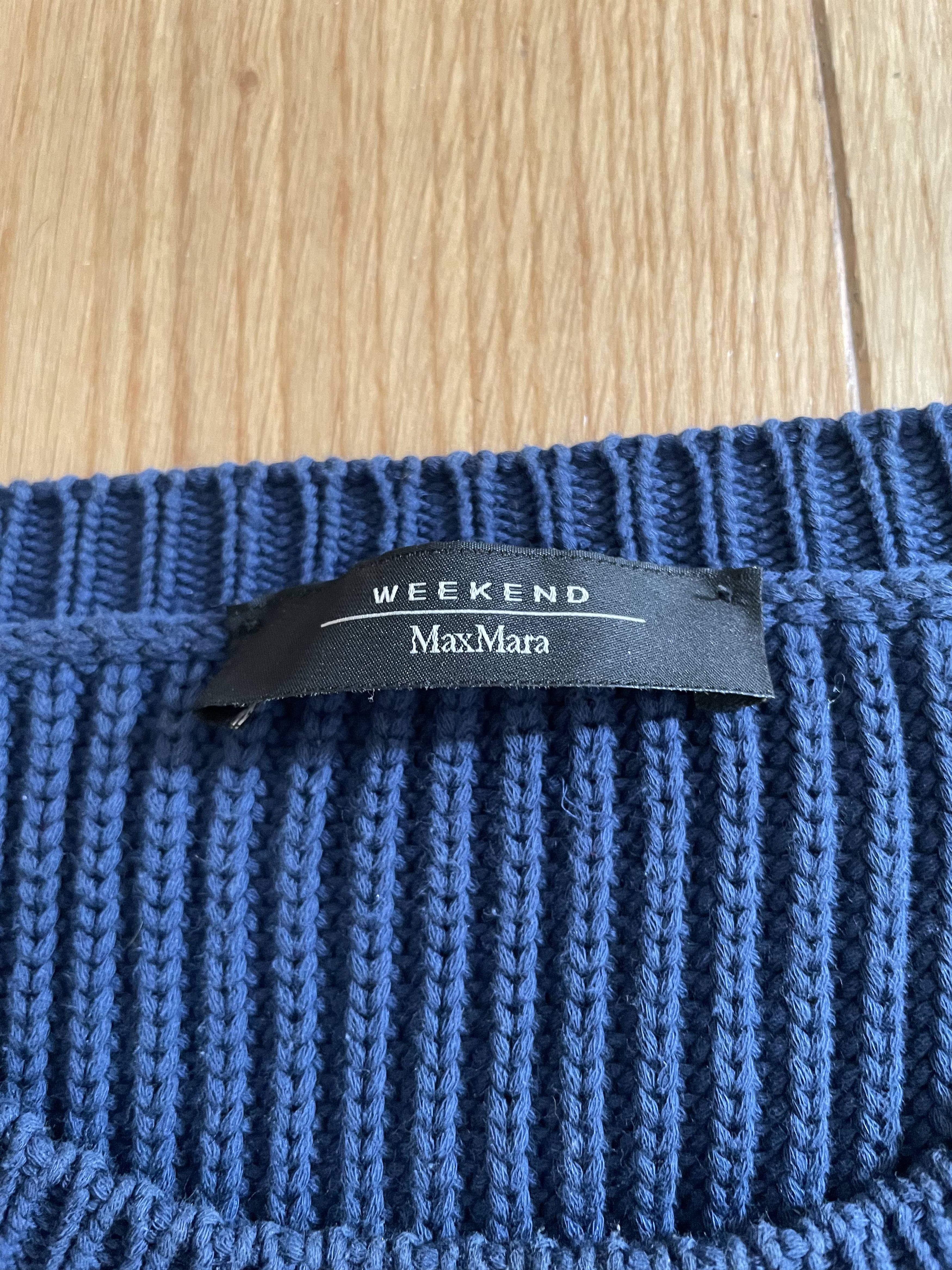 Weekend Max Mara Max Mara Blue Knit Jumper Side Lace Detail Crew Neck Sweater Size M / US 6-8 / IT 42-44 - 2 Thumbnail