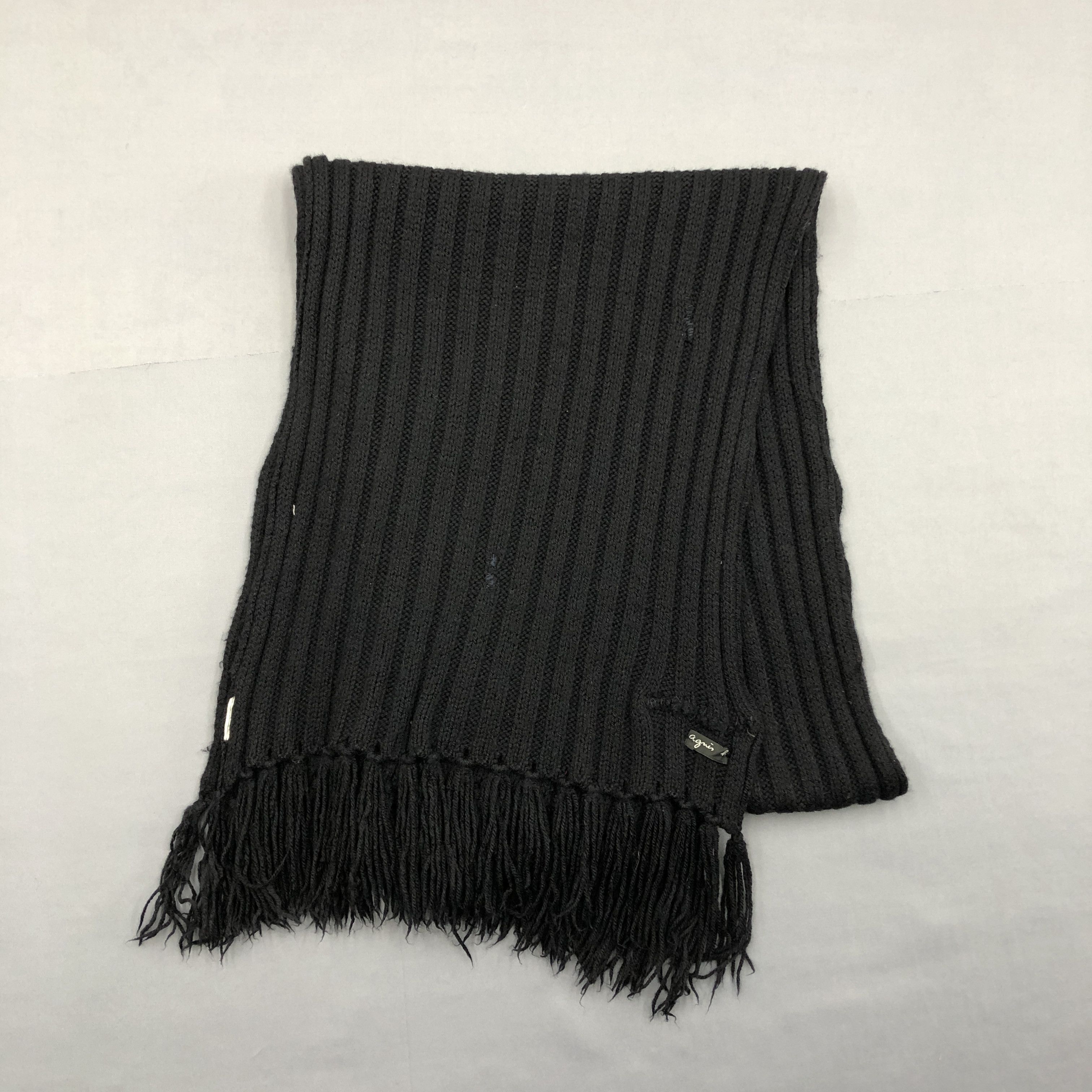 agnes b. Vintage Agnes B Scarf Ripped Ribbed Knit Wool Scarves Size ONE SIZE - 5 Thumbnail