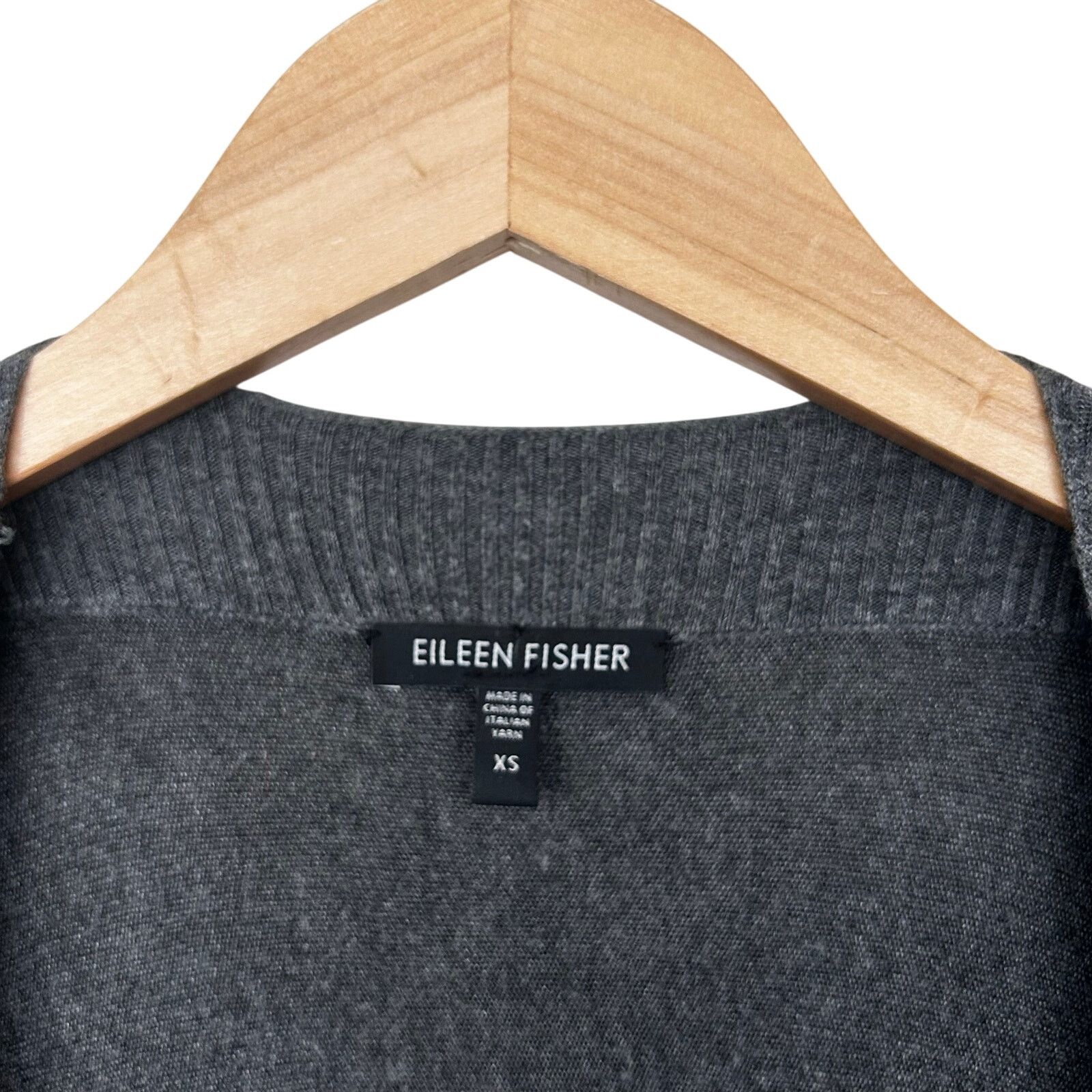 Eileen Fisher Eileen Fisher Gray Open Front Cardigan Sz XS Size XS / US 0-2 / IT 36-38 - 2 Thumbnail