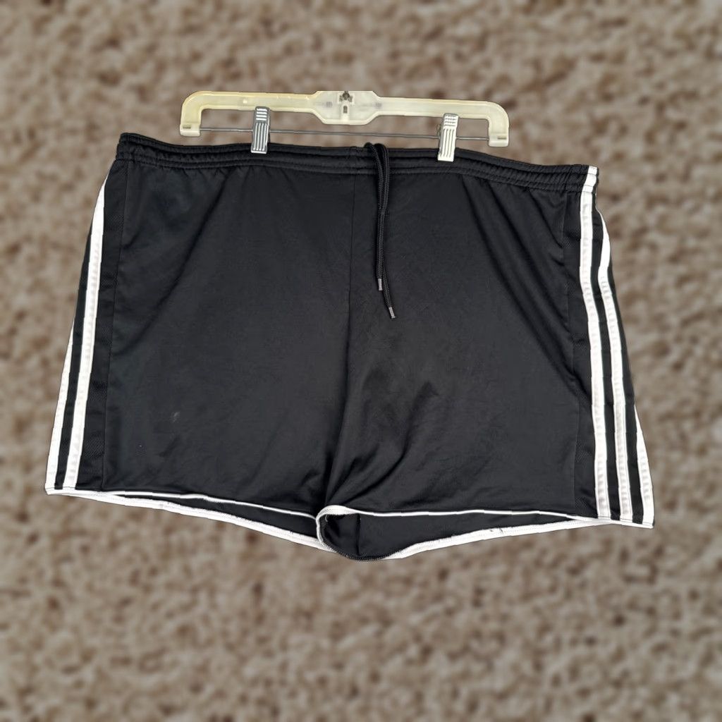 Adidas Adidas Shorts Womens XL Black Polyester Nylon With Pockets Athletic Casual Read Size 40" / US 18 - 1 Thumbnail