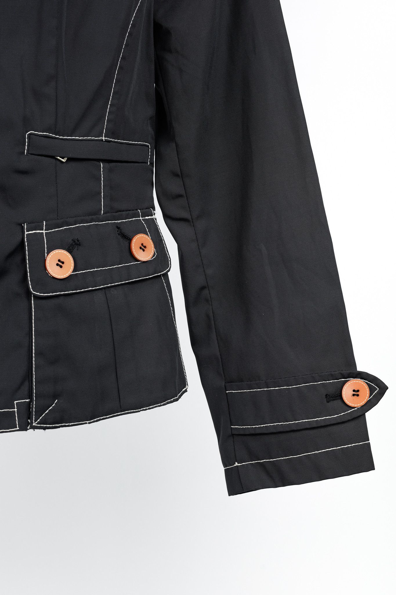 Weekend Max Mara Weekend Max Mara Black Contrast-Stitching Nylon Blazer Size M / US 6-8 / IT 42-44 - 6 Thumbnail