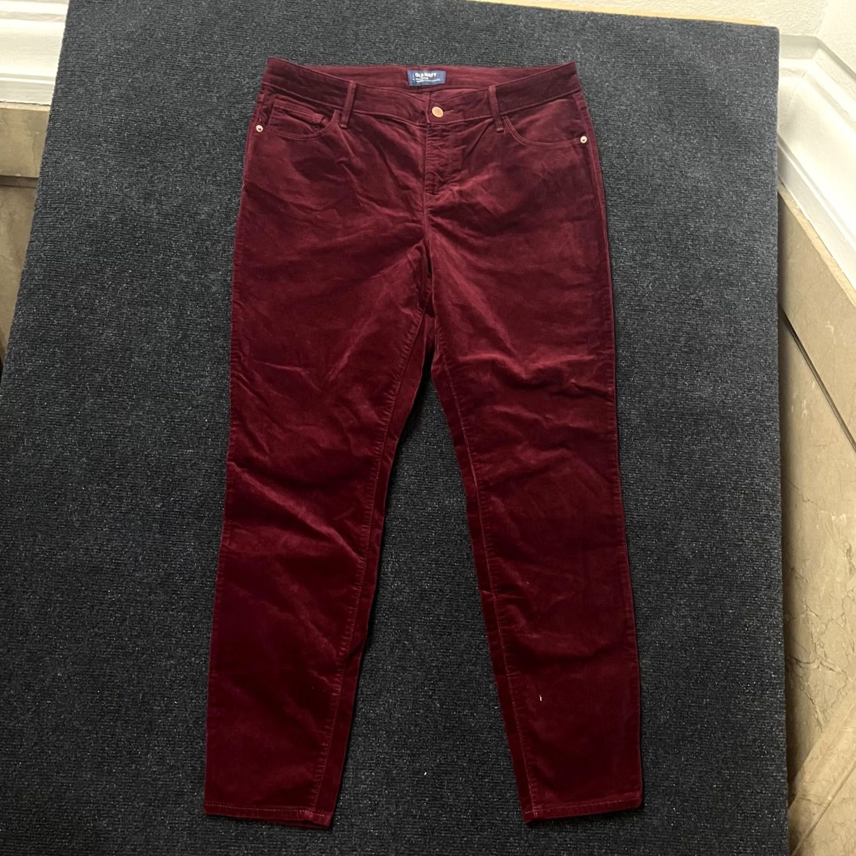 Old Navy Old Navy Rockstar Pants Womens 14 Red Velvet Mid Rise Stretch Skinny Jegging Size 36" / US 14 / IT 50 - 2 Thumbnail