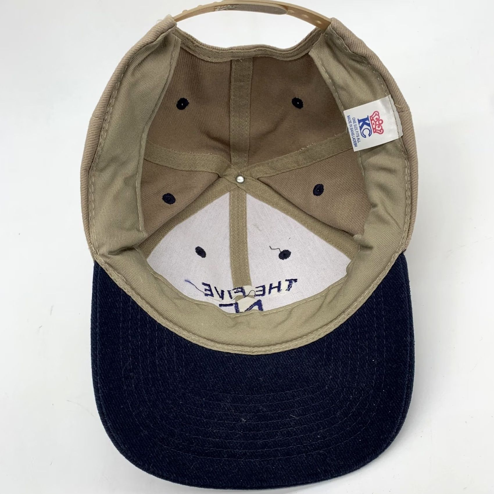 Vintage KC The Five Hat Cap Snap Back Mens Beige Blue Baseball One Size Logo Embroidered Size ONE SIZE - 6 Thumbnail