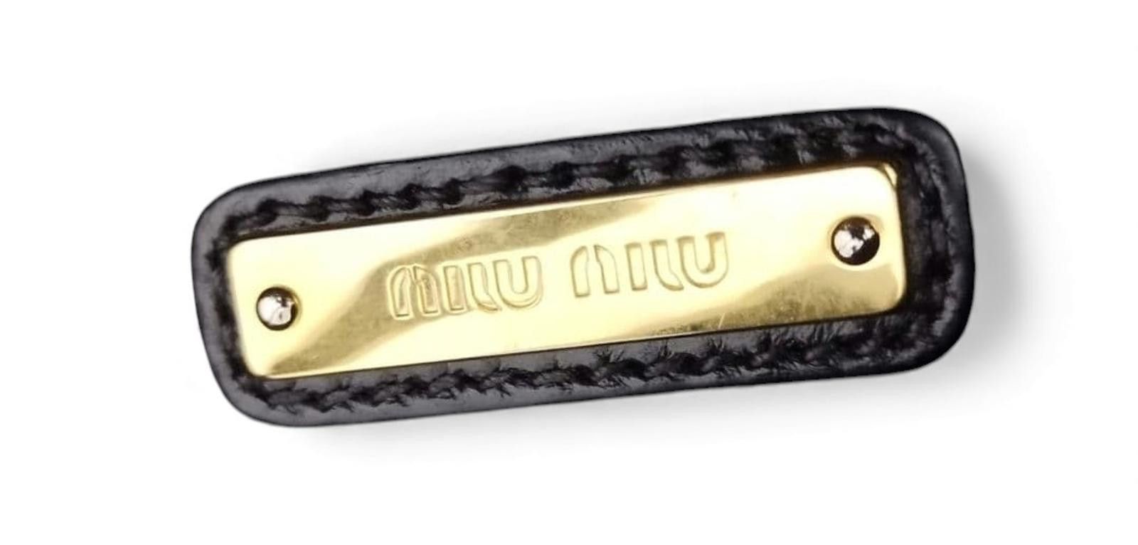 Miu Miu Miu Miu - Black Leather Satchel Bag Gold Hardware Size ONE SIZE - 9 Thumbnail
