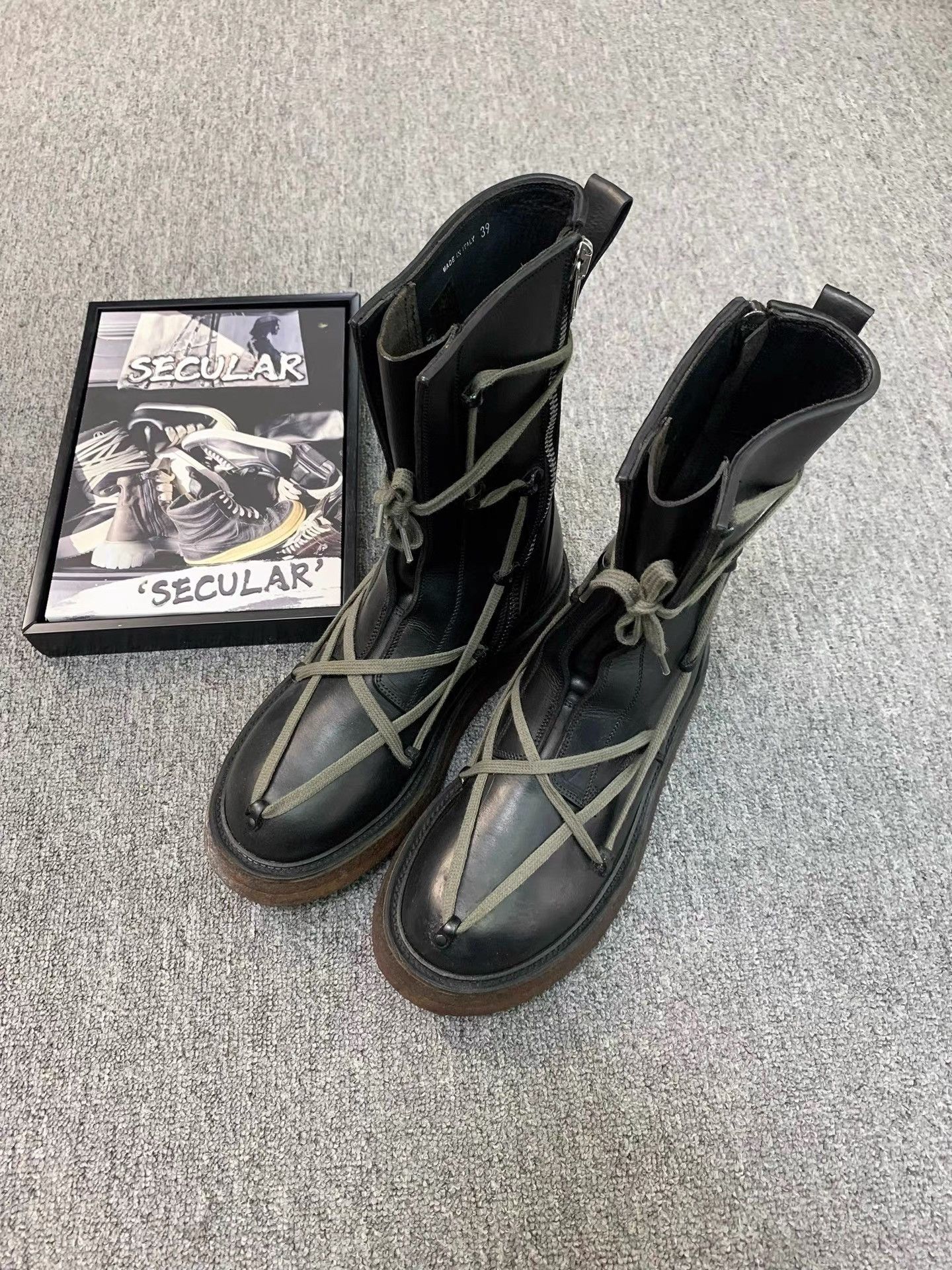 Rick Owens Rick Owens FW17 Runway Crepe Sole Pentagram Boots K34 Size US 6 / EU 39 - 1 Thumbnail