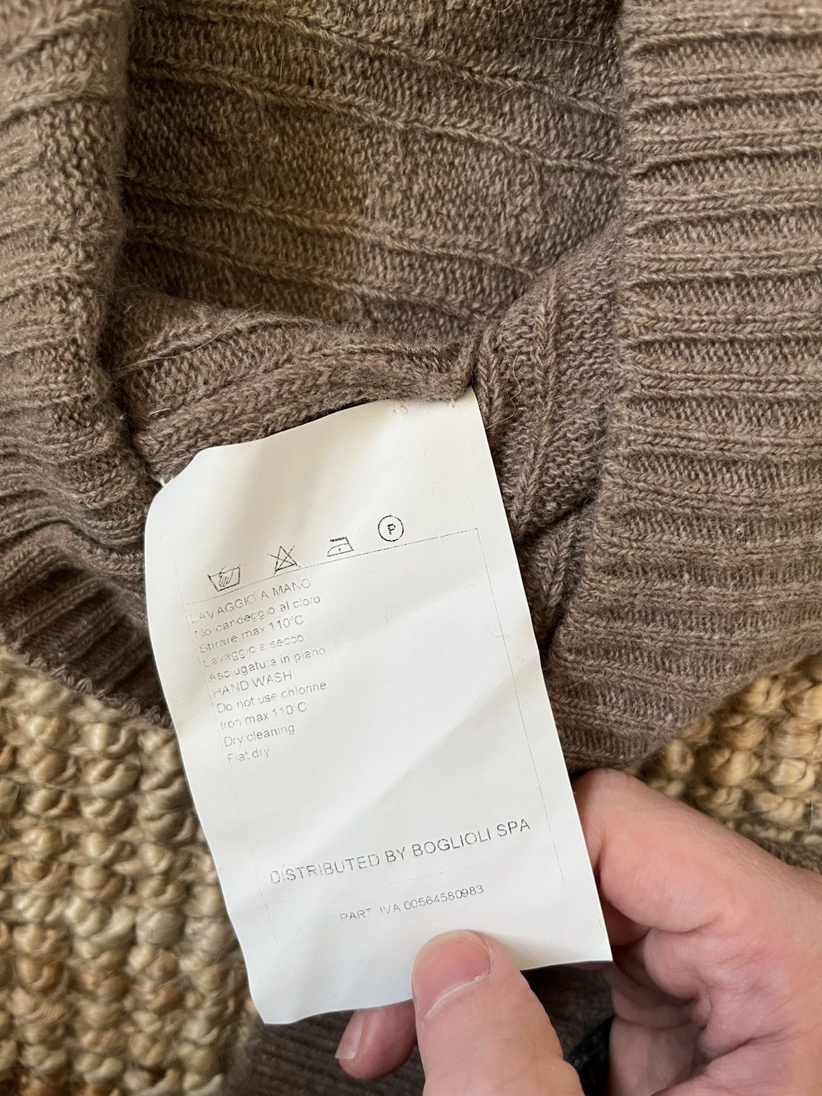 Boglioli Boglioli brown cable knit cashmere/wool sweater Size US XXL / EU 58 / 5 - 5 Thumbnail