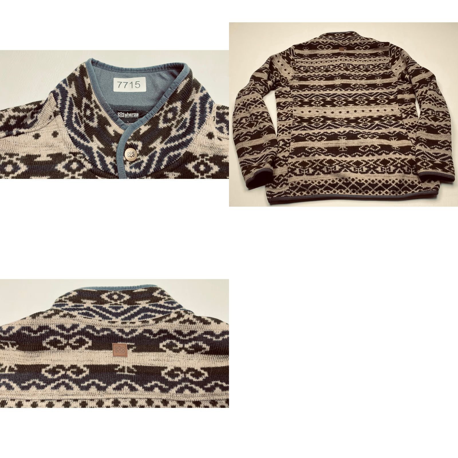 Vintage Mens Large Aztec Print Fleece Pullover Sherpa Adventure Gear 7715 - Mens Large Aztec Print Fleece Pullover Sweater Sherpa Adventure Gear 7715 Size L / US 10 / IT 46 - 9 Thumbnail