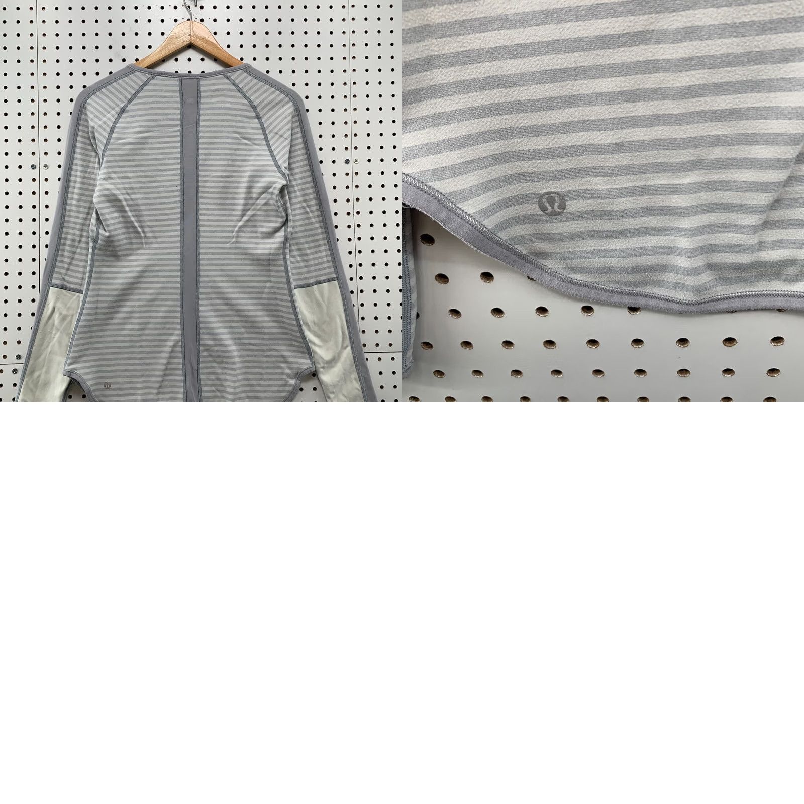 Lululemon Lululemon Striped Active Top Womens M Gray White Reversible T-Shirt Pullover Long Sleeve 17.5x25 Size M / US 6-8 / IT 42-44 - 9 Thumbnail