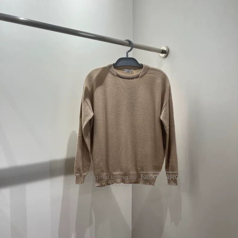 Brunello Cucinelli Beaded cashmere long-sleeve sweater