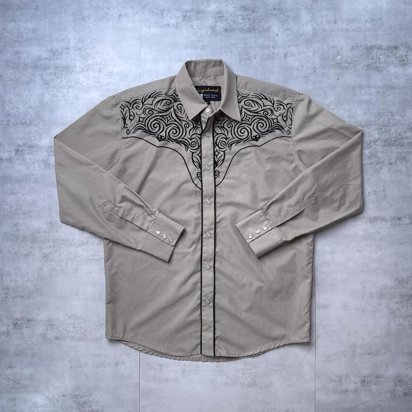 Affliction Y2K Liquid West 00s Button Up Grunge shirt Size US M / EU 48-50 / 2 - 1 Thumbnail