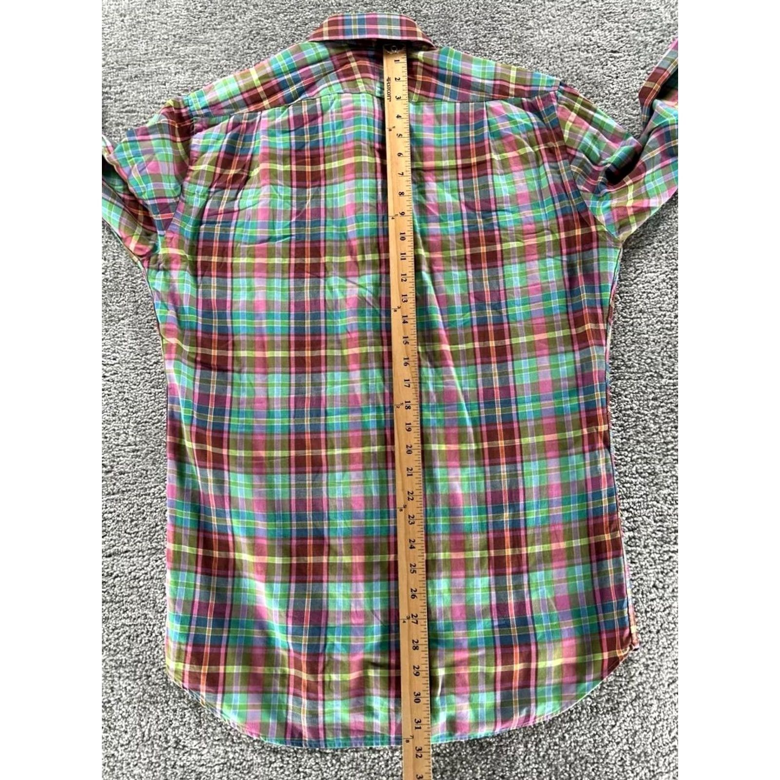 Peter Millar Peter Millar Shirt Mens L Green Pink Blue Cotton Button Size US L / EU 52-54 / 3 - 6 Thumbnail