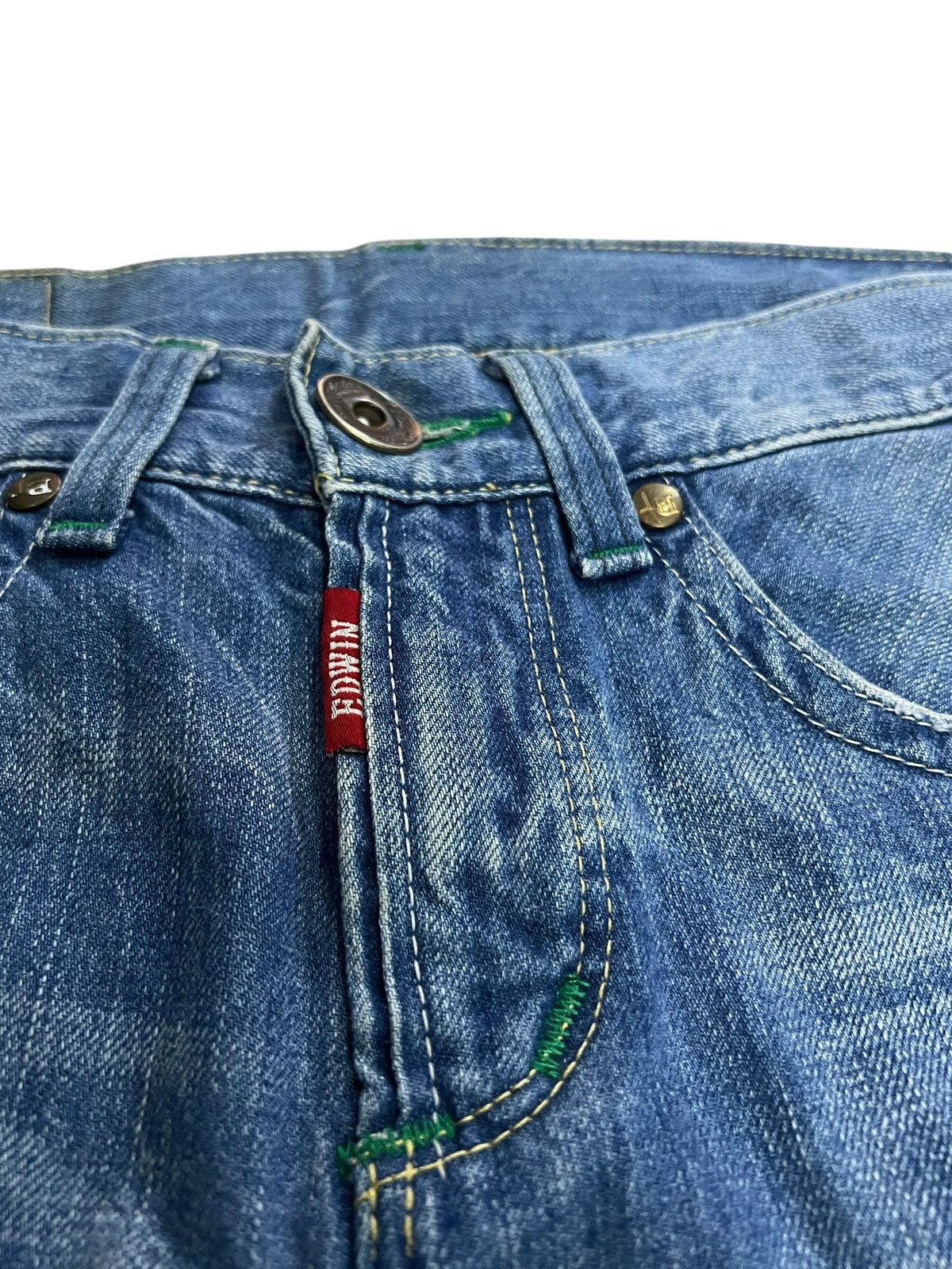 Edwin × If Six Was Nine 🌈Edwin Blue Trip Distressed Jean Japan Size US 30 / EU 46 - 9 Thumbnail