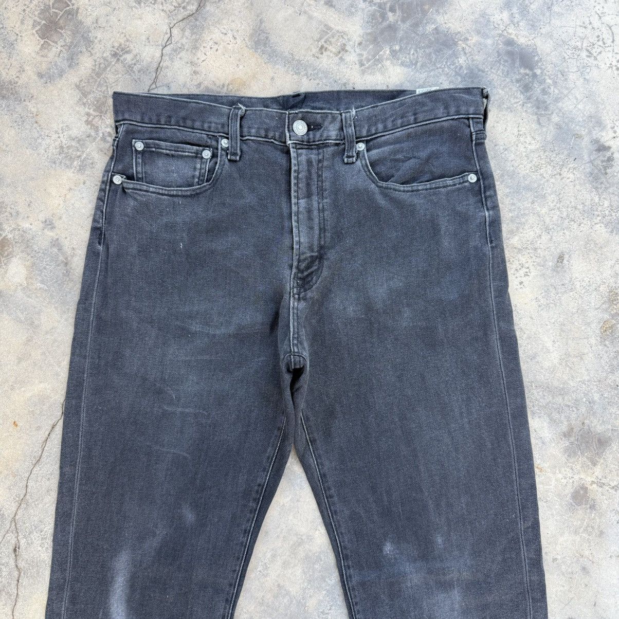 VINTAGE JAPANESE SKINNY FADED BLACK JEAN DENIM PANTS