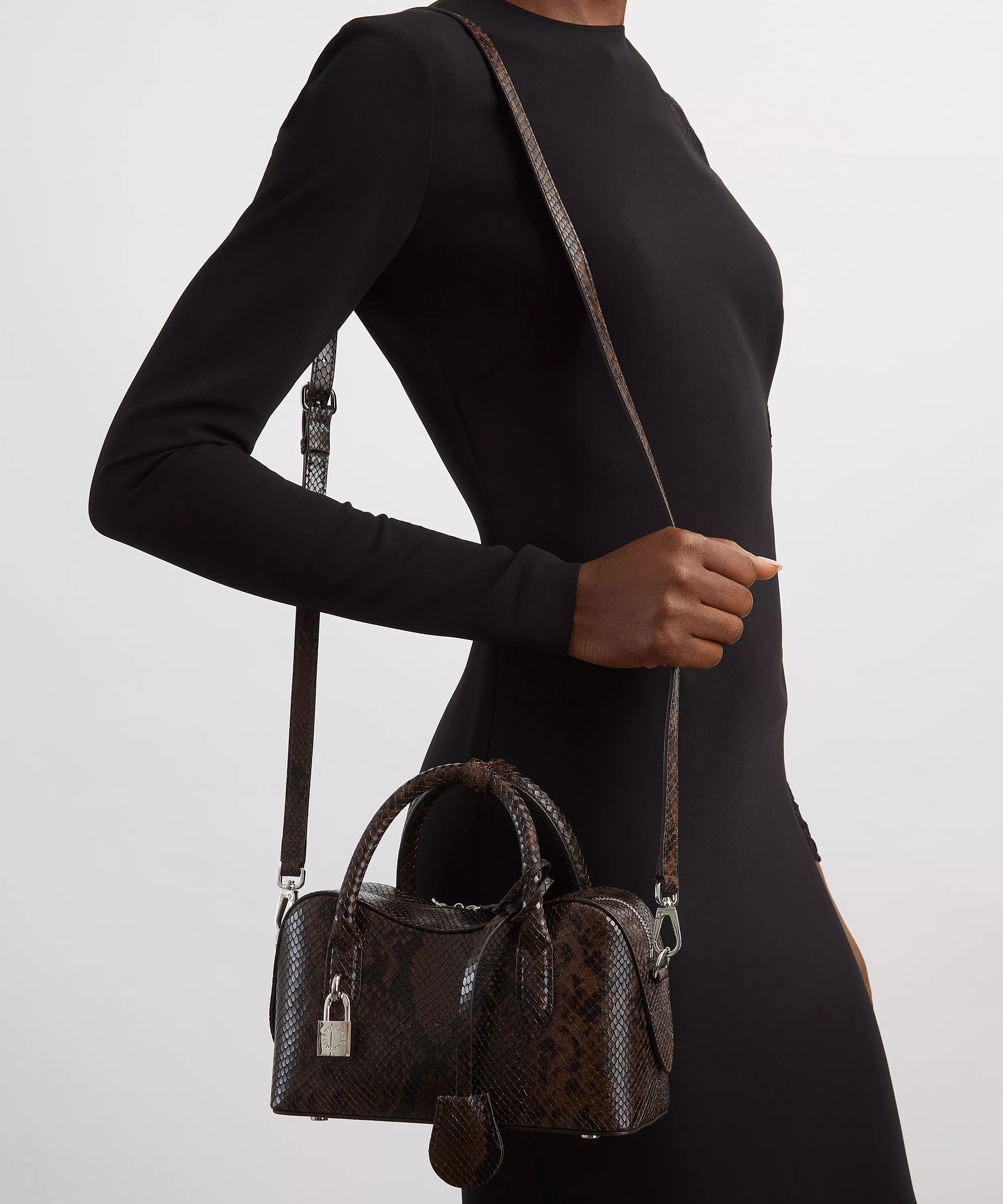 Stella McCartney os11x1225 Size: OS / Ryder Snake Embossed Small Bag in Brown Size ONE SIZE - 6 Thumbnail
