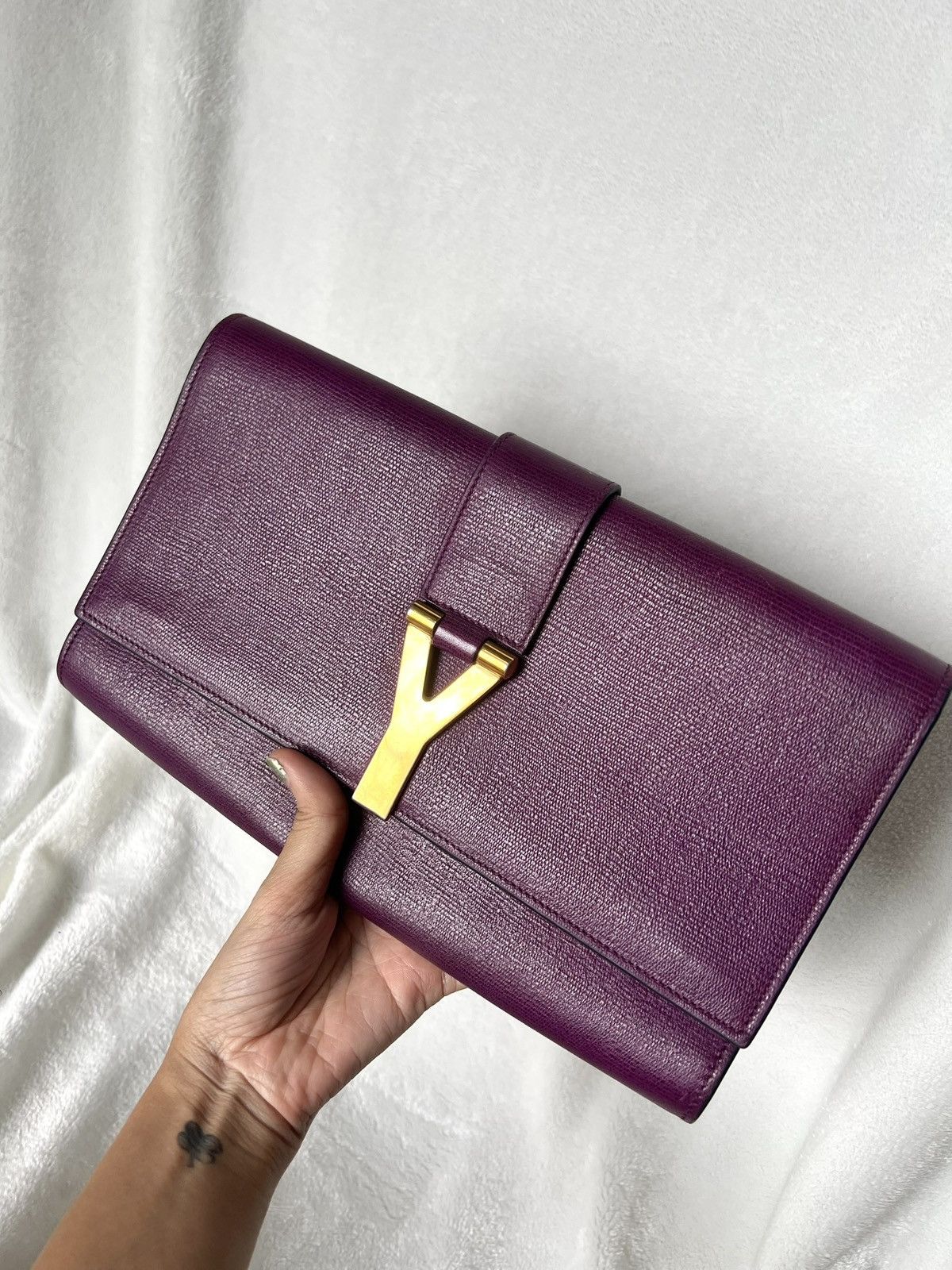 Saint Laurent Chyc Clutch – Purple