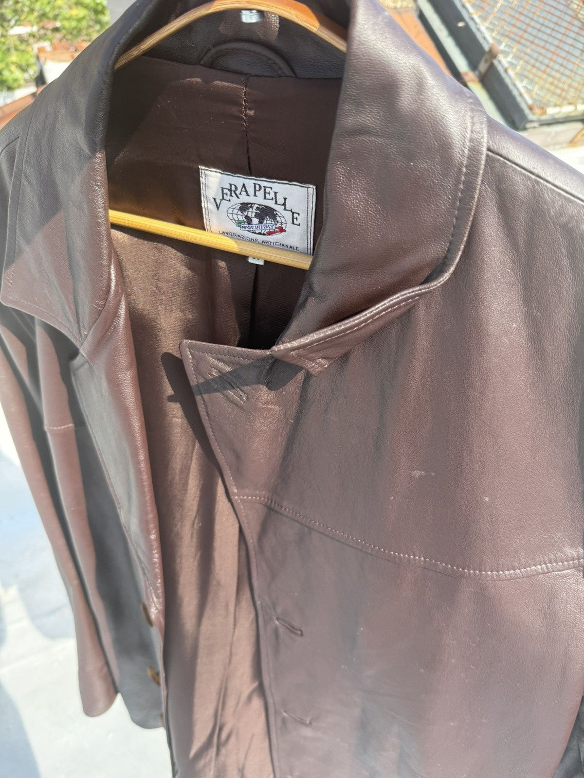 Vintage Burgundy Leather Jacket (Made in Italy) Size US L / EU 52-54 / 3 - 1 Thumbnail