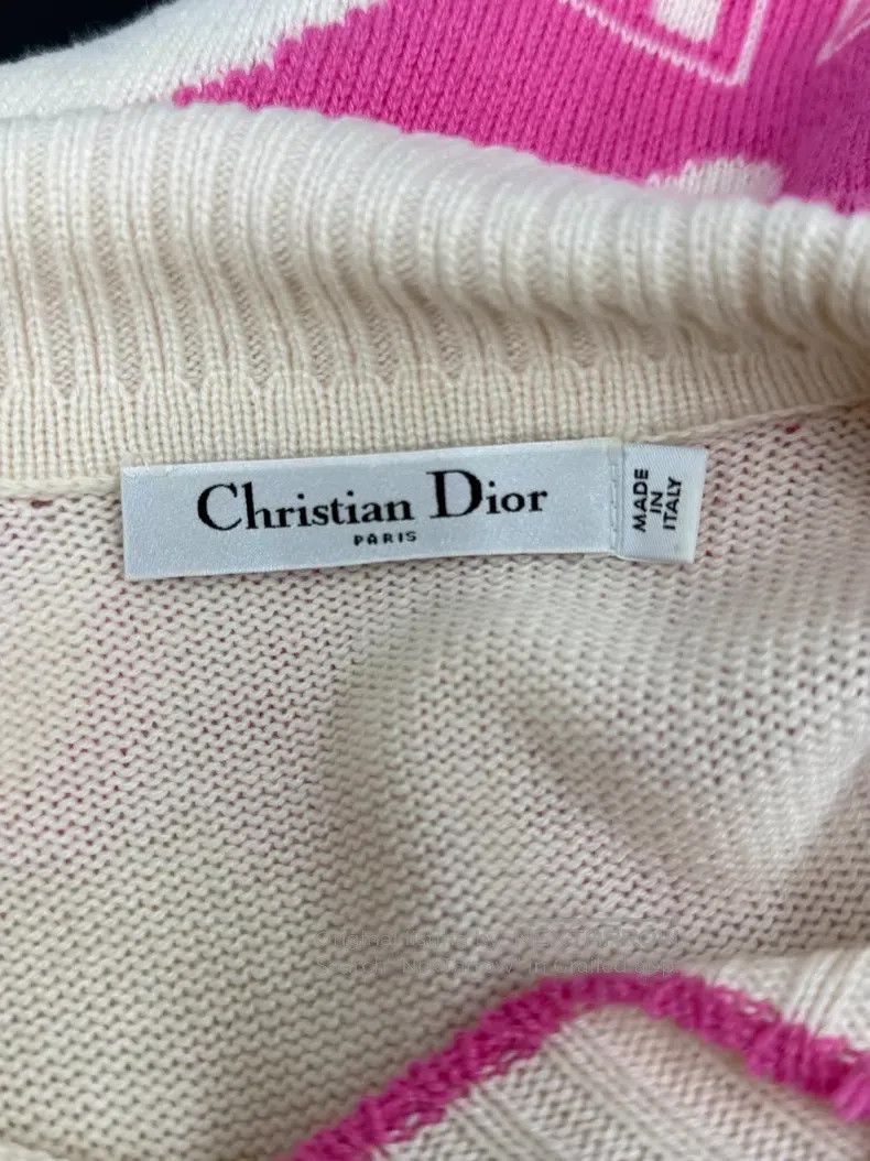 Dior Dior White and pink letter cashmere sweater Size XS / US 0-2 / IT 36-38 - 4 Thumbnail