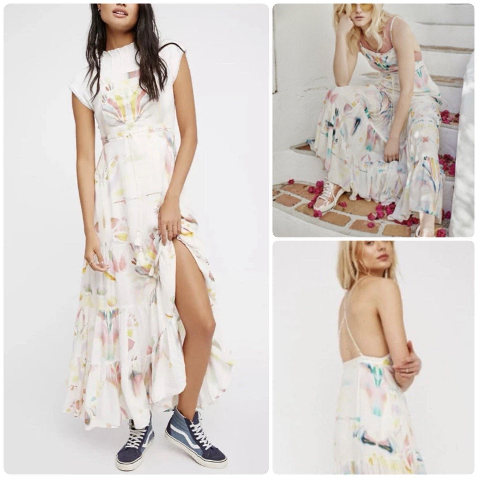Free People FREE PEOPLE Sounds Of Spring Jumper Floral Maxi Dress Sz XS Size XS / US 0-2 / IT 36-38 - 1 Thumbnail
