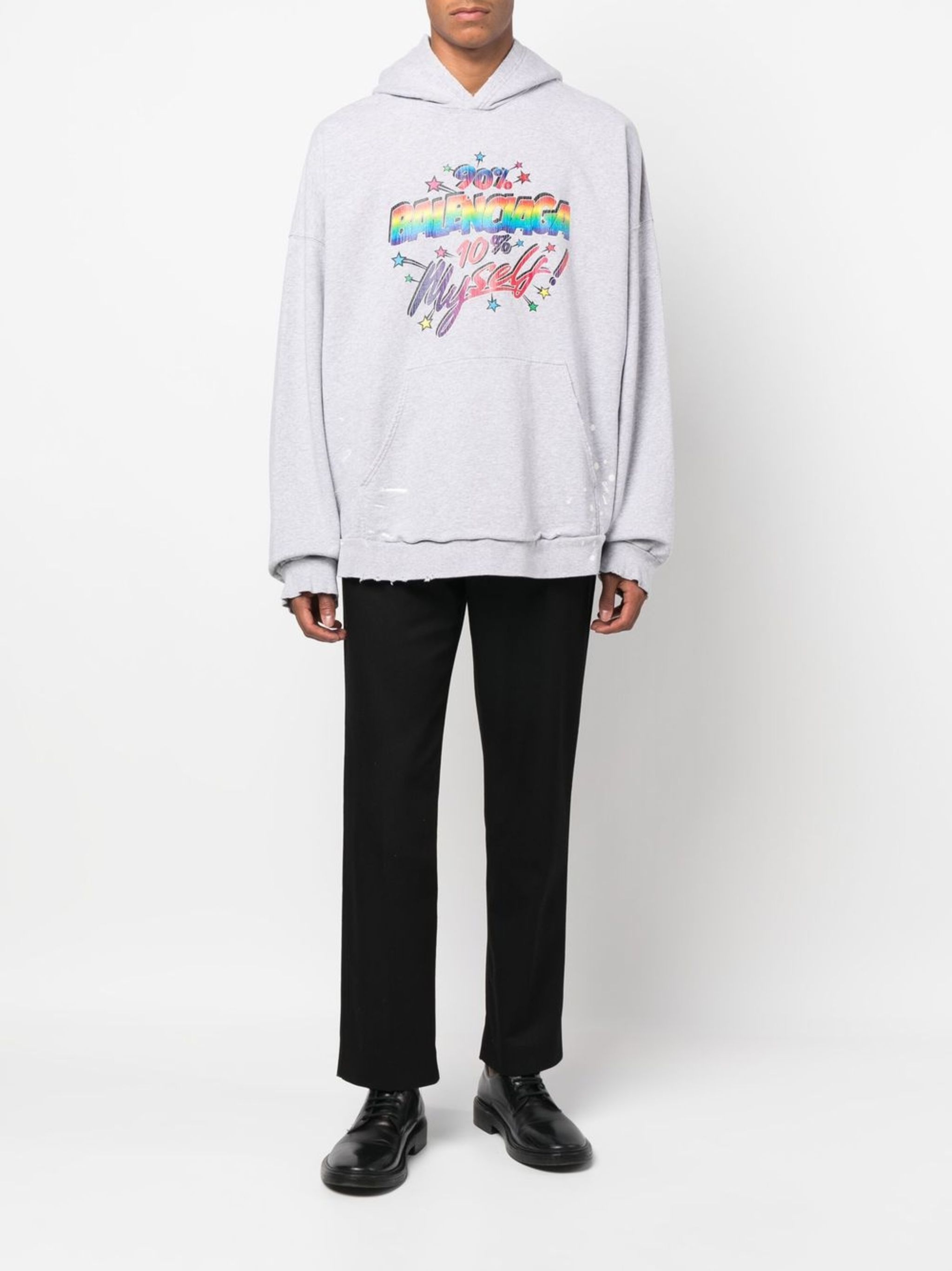 Balenciaga o1bcso1str1224 90 10 Hoodie Wide Fit in Grey Size US S / EU 44-46 / 1 - 2 Thumbnail