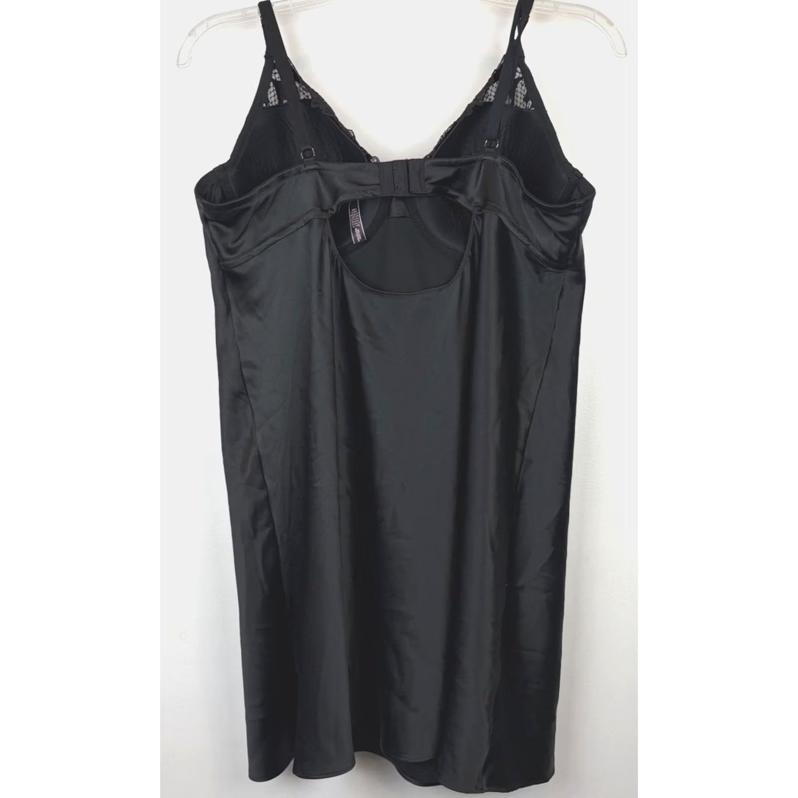 Victoria's Secret Victorias Secret Satin Slip Dress Lace Black Mini XXL Plus Sexy Shiny Size XXL / US 16-18 / IT 52-54 - 2 Thumbnail
